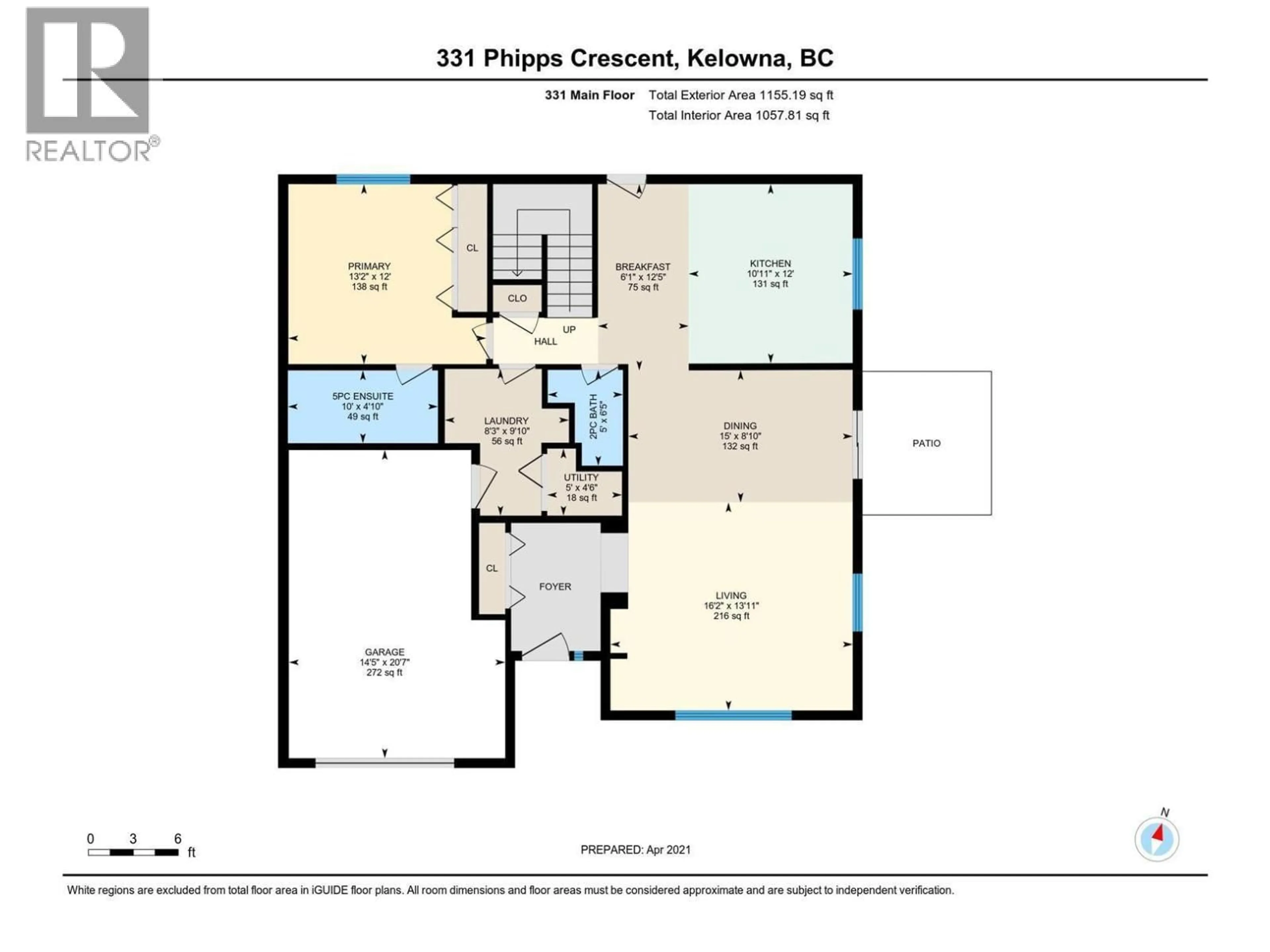 Floor plan for 331-351 PHIPPS CRESCENT, Kelowna British Columbia V1V2T2