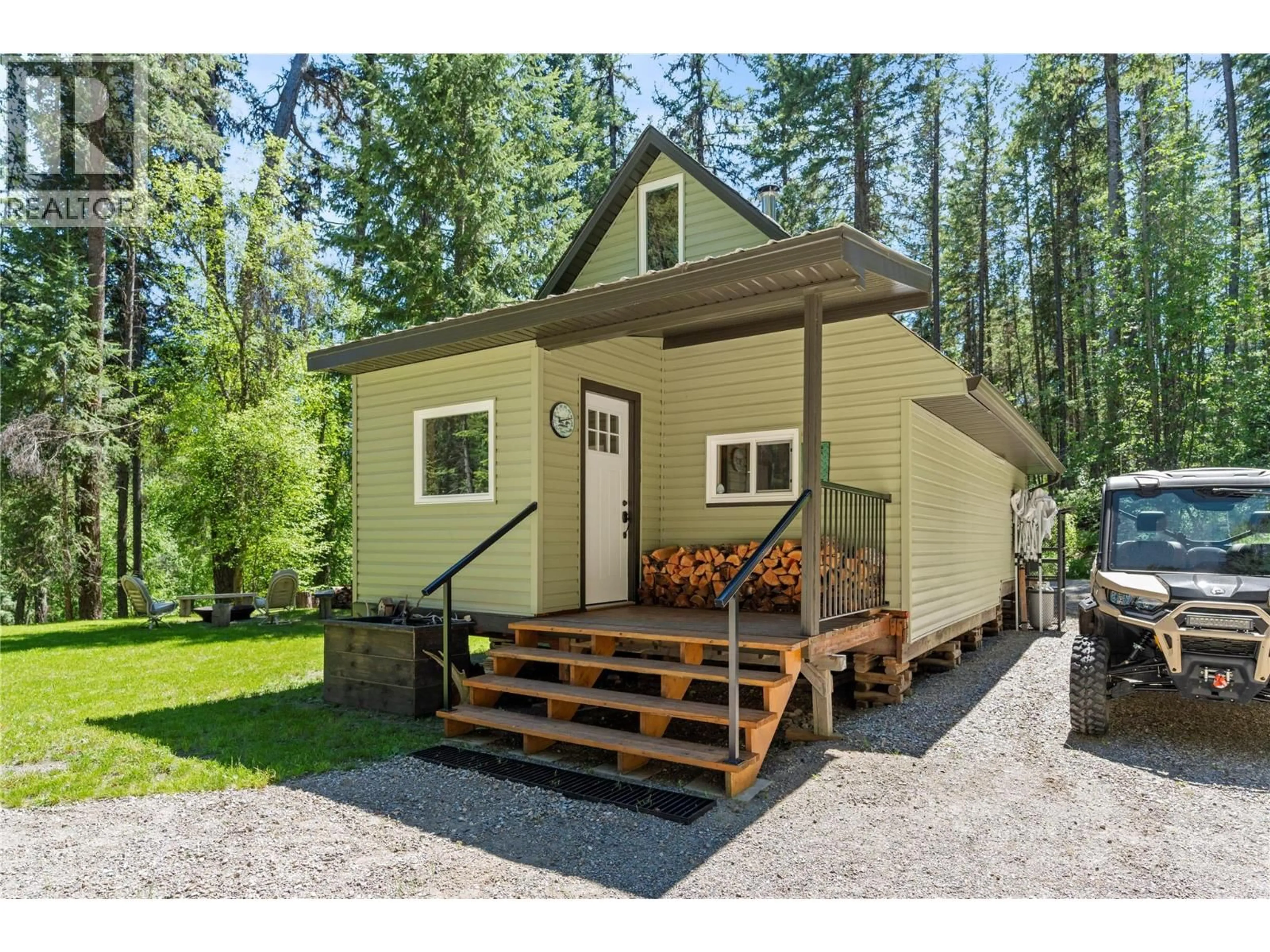 Home with vinyl exterior material, street for 5950 CROUSE CREEK FOREST, Westbridge British Columbia V0H2B0