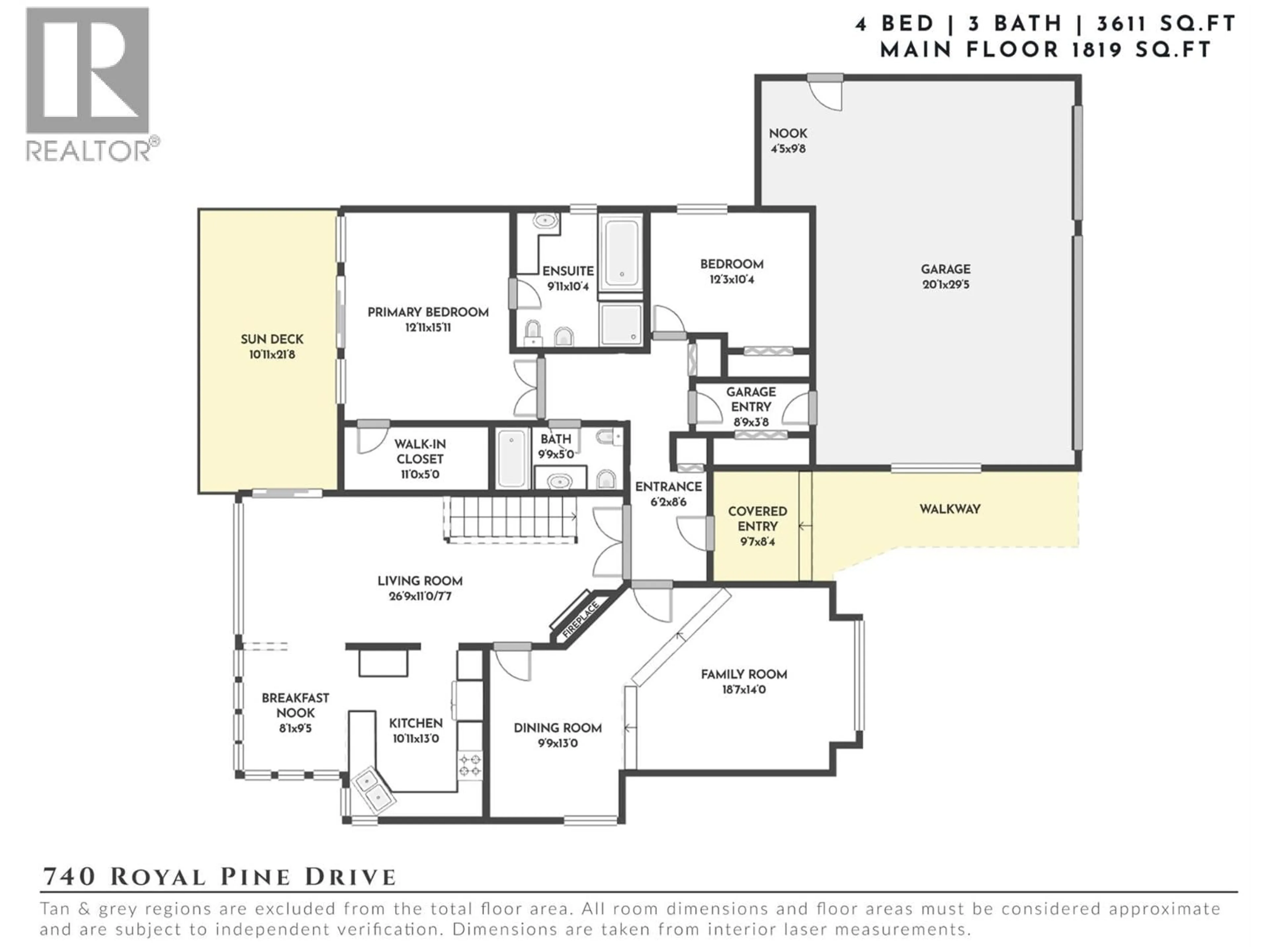 Floor plan for 740 ROYAL PINE DRIVE, Kelowna British Columbia V1Y9G2