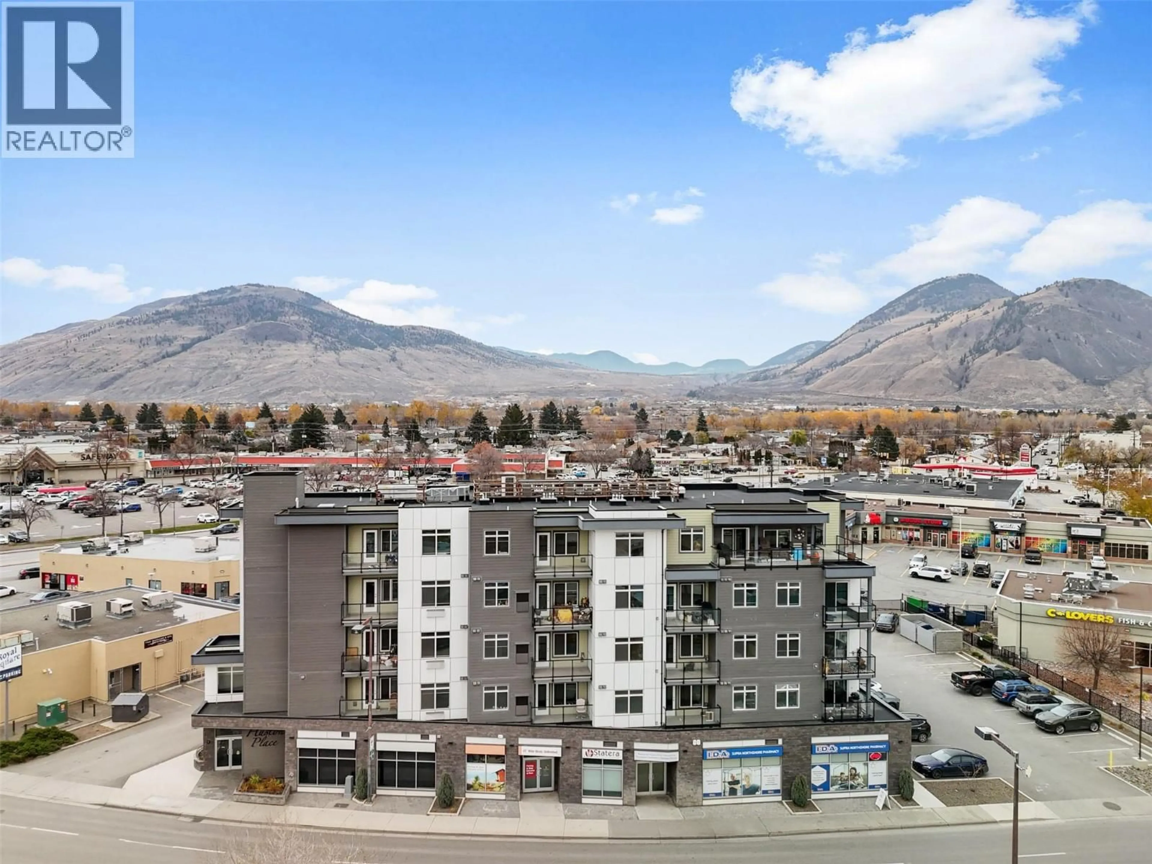 A pic from outside/outdoor area/front of a property/back of a property/a pic from drone, mountain view for 403 - 766 TRANQUILLE ROAD, Kamloops British Columbia V2B3J2