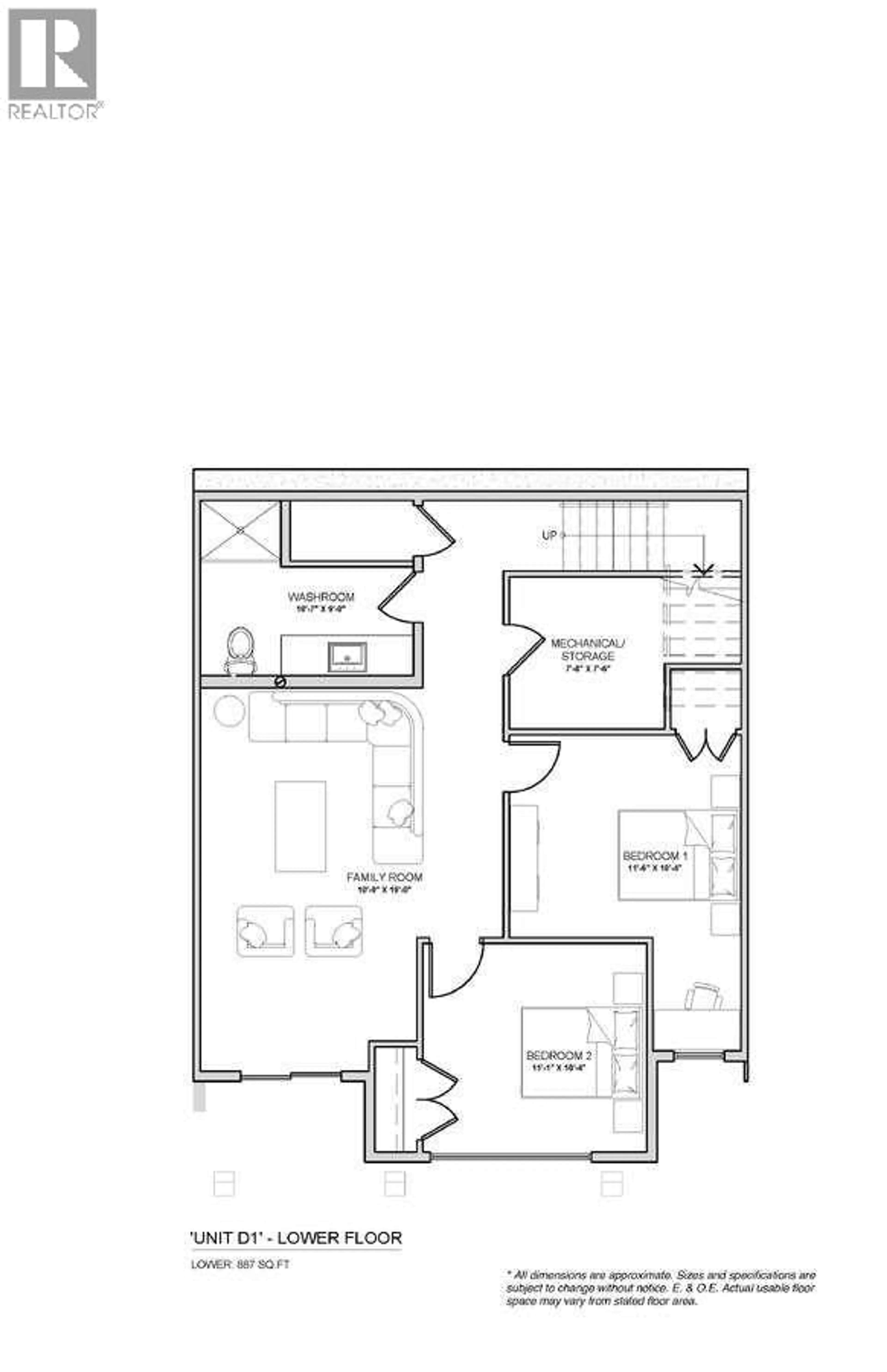 Floor plan for 43 - 1550 UNION ROAD, Kelowna British Columbia V1V2W4
