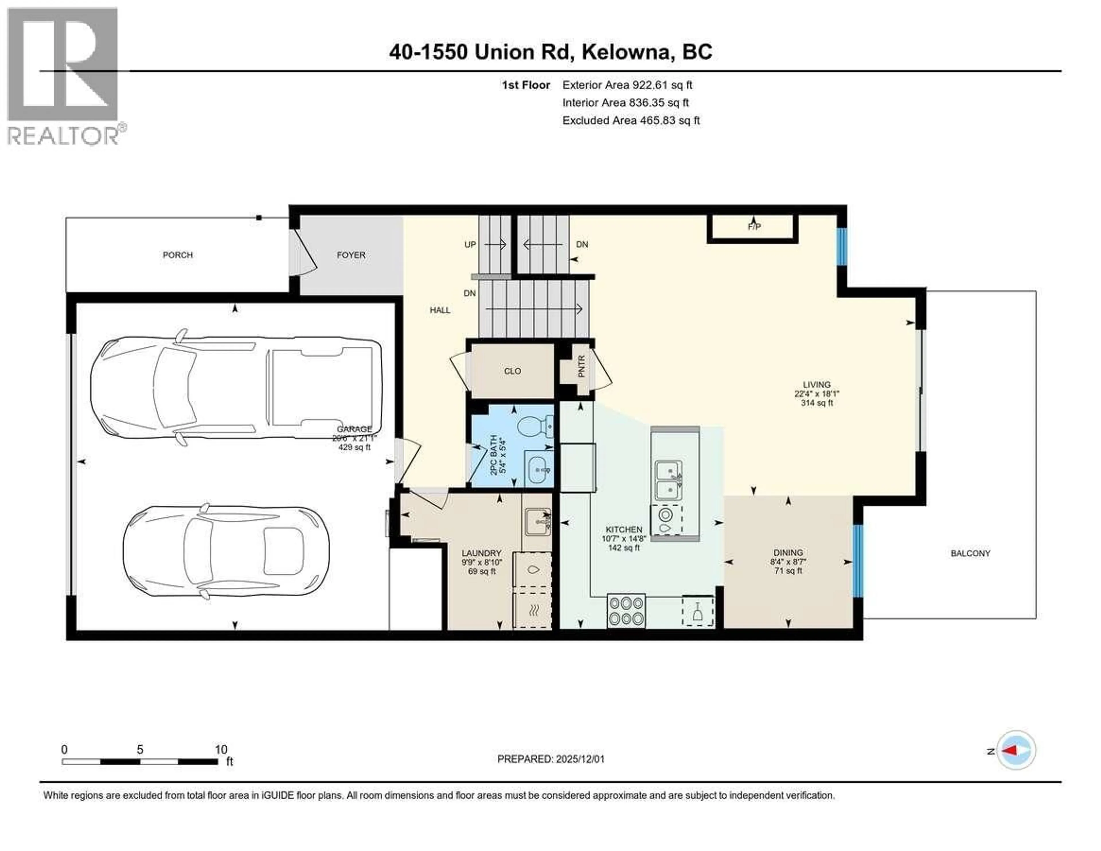 Floor plan for 40 - 1550 UNION ROAD, Kelowna British Columbia V1V0G9