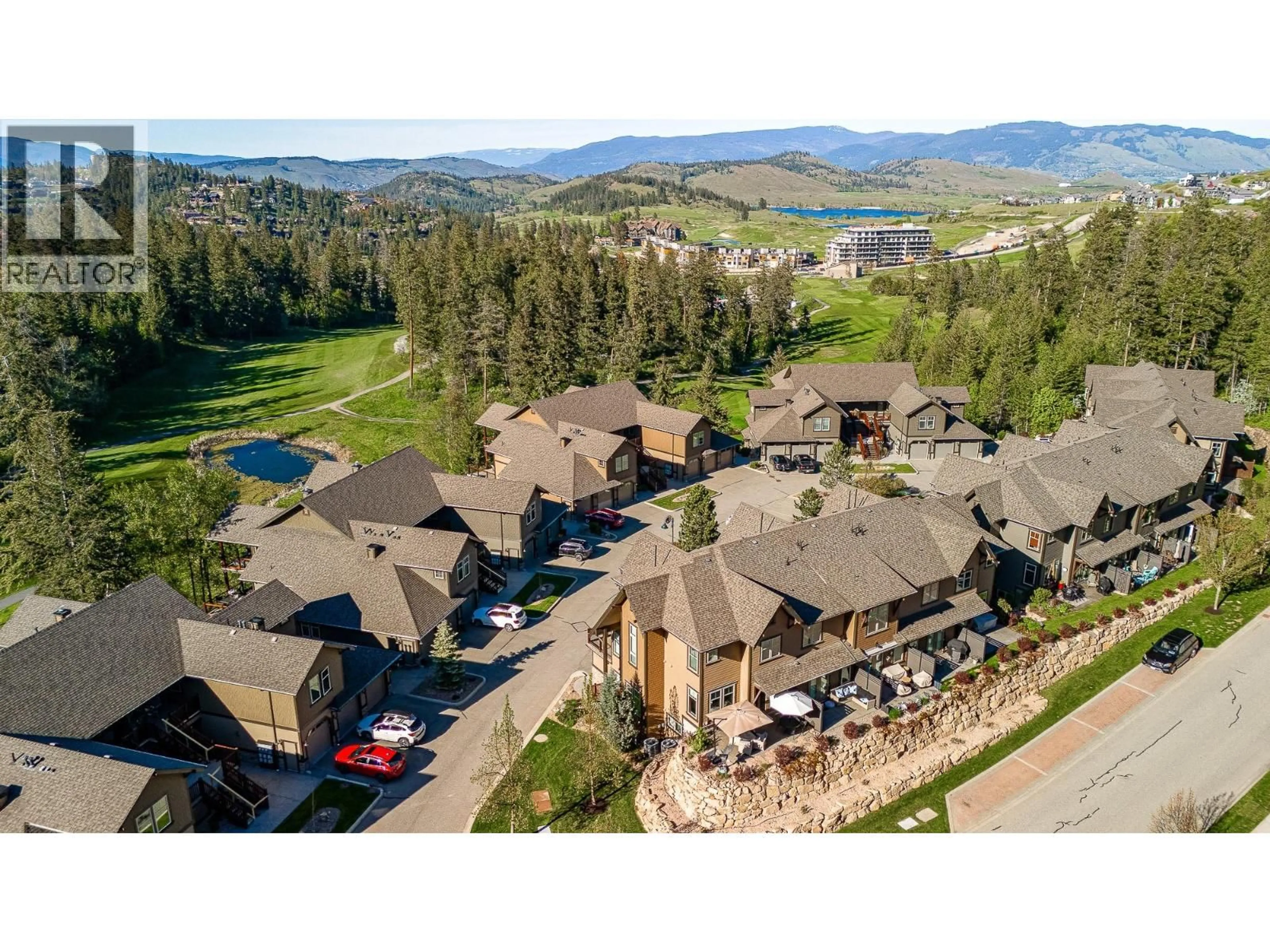 A pic from outside/outdoor area/front of a property/back of a property/a pic from drone, mountain view for 33 - 333 LONGSPOON DRIVE, Vernon British Columbia V1H2L1