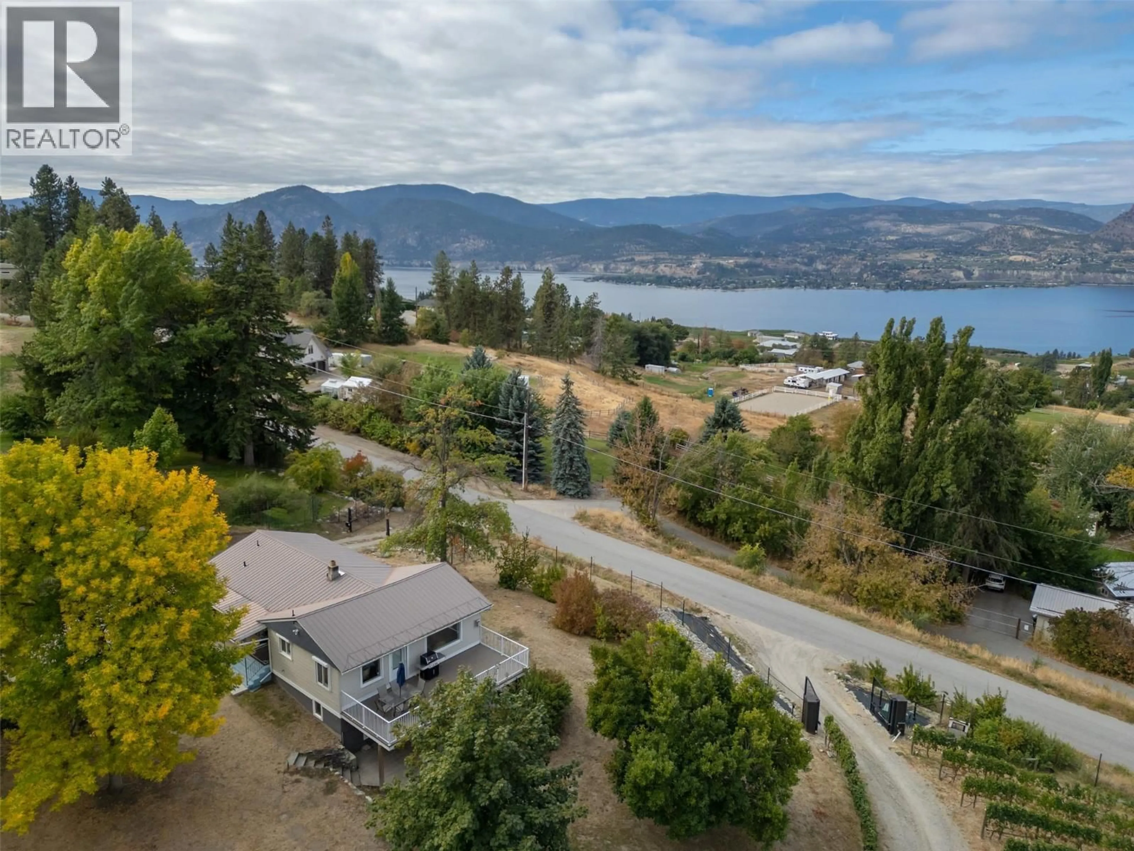 A pic from outside/outdoor area/front of a property/back of a property/a pic from drone, water/lake/river/ocean view for 2864 ARAWANA ROAD, Naramata British Columbia V0H1N1