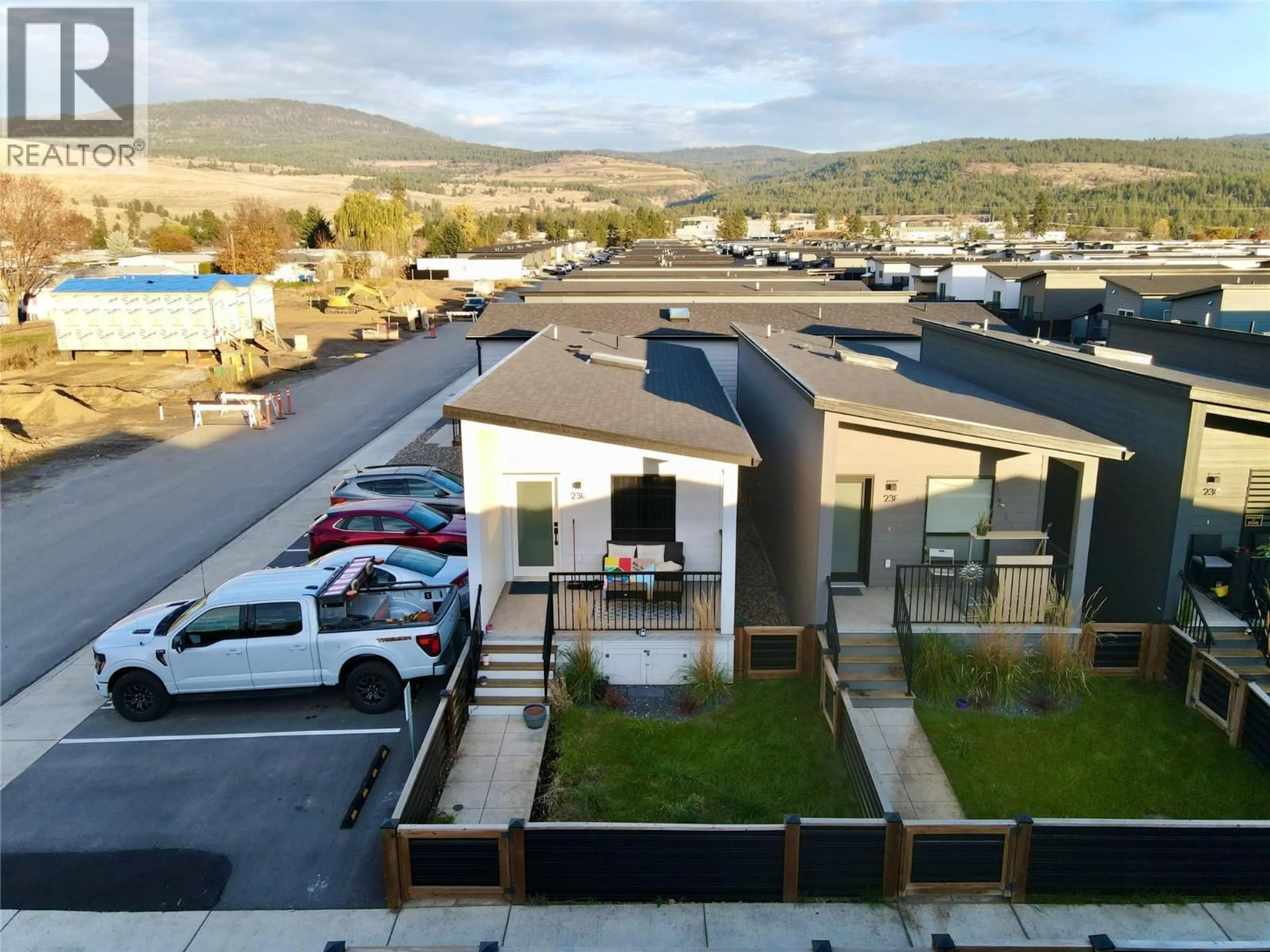 A pic from outside/outdoor area/front of a property/back of a property/a pic from drone, mountain view for 23E - 8900 JIM BAILEY ROAD, Kelowna British Columbia V4V0B5
