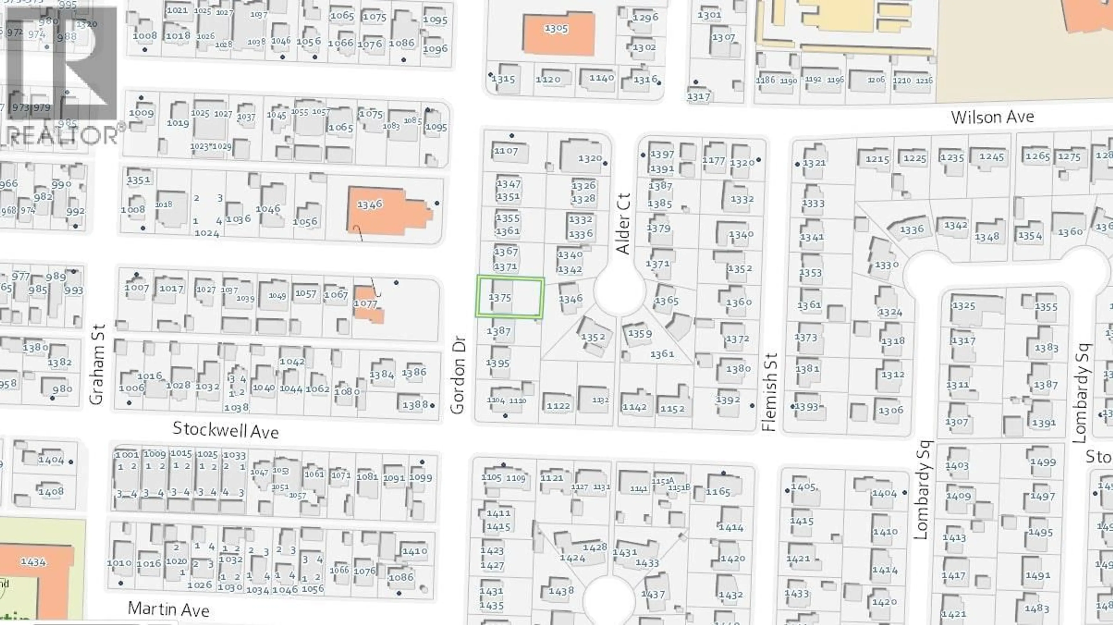 Picture of a map for 1375 GORDON DRIVE, Kelowna British Columbia V1Y3E9