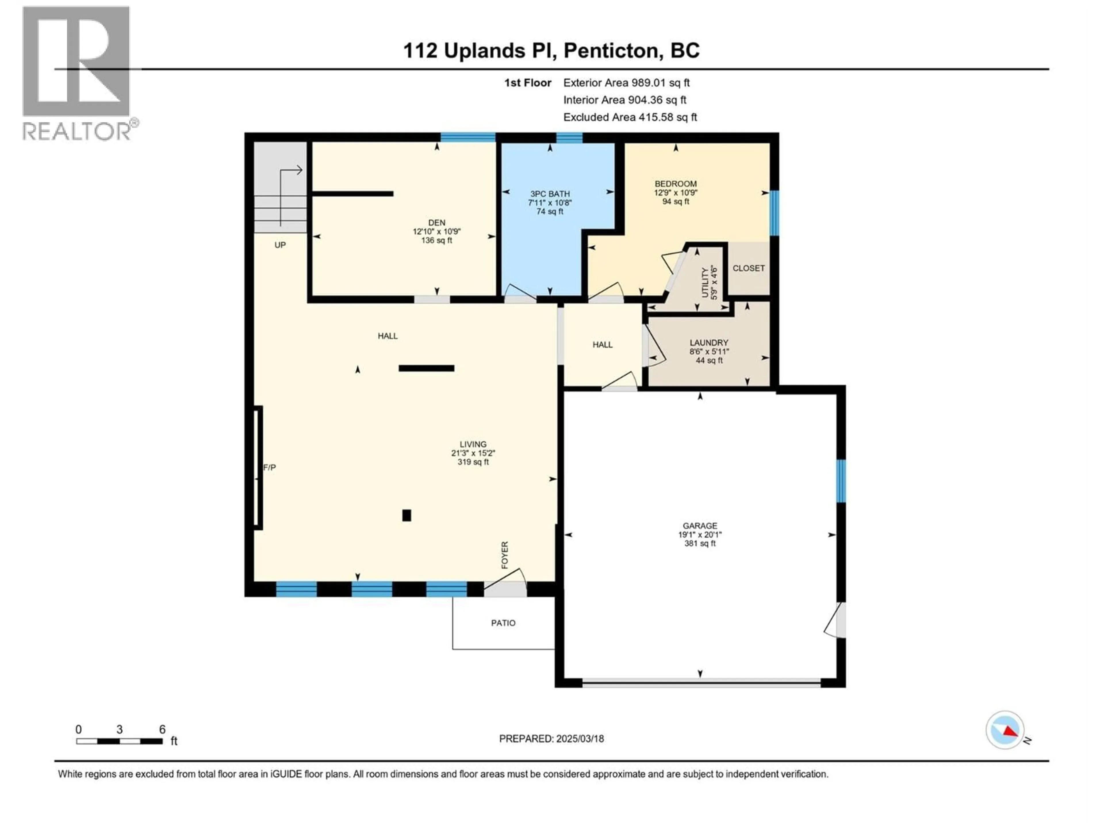 Floor plan for 112 UPLANDS PLACE, Penticton British Columbia V2A7Y1