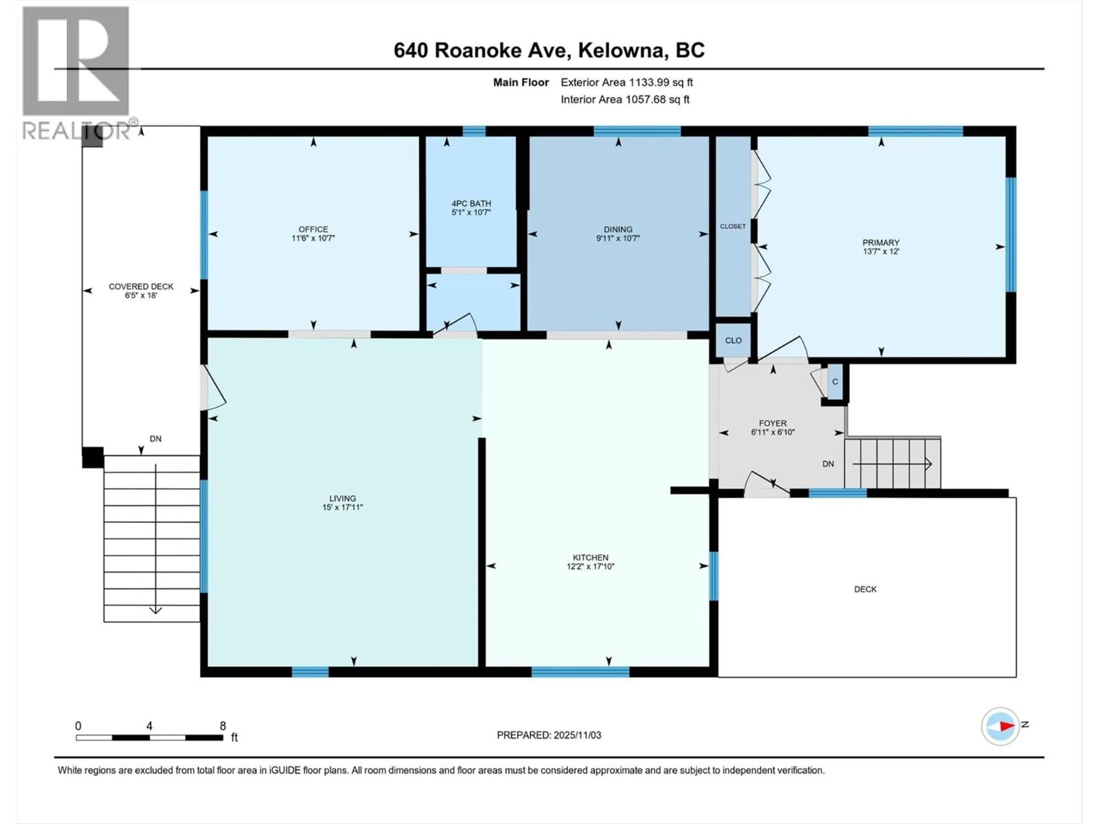 Floor plan for 640 ROANOKE AVENUE, Kelowna British Columbia V1Y7K8
