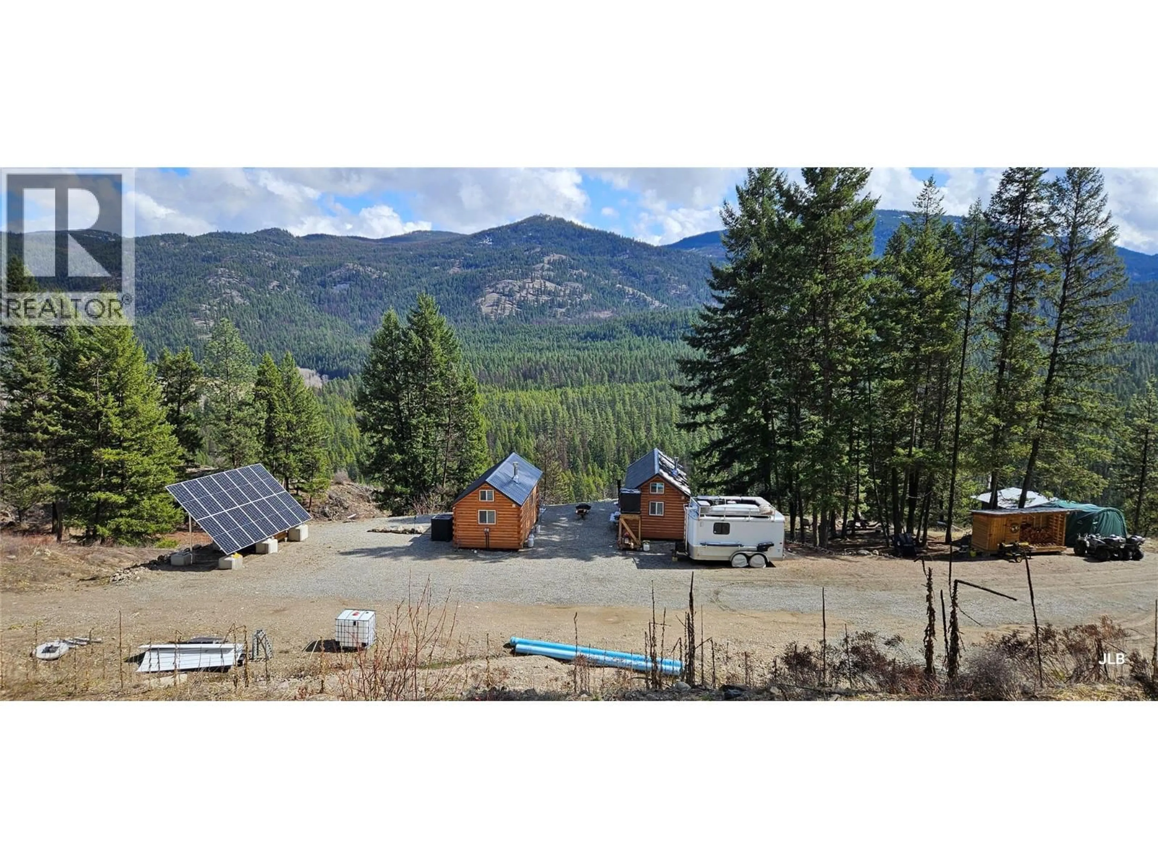 A pic from outside/outdoor area/front of a property/back of a property/a pic from drone, mountain view for 17KM CHRISTIAN VALLEY ROAD, Westbridge British Columbia V0H1Y0