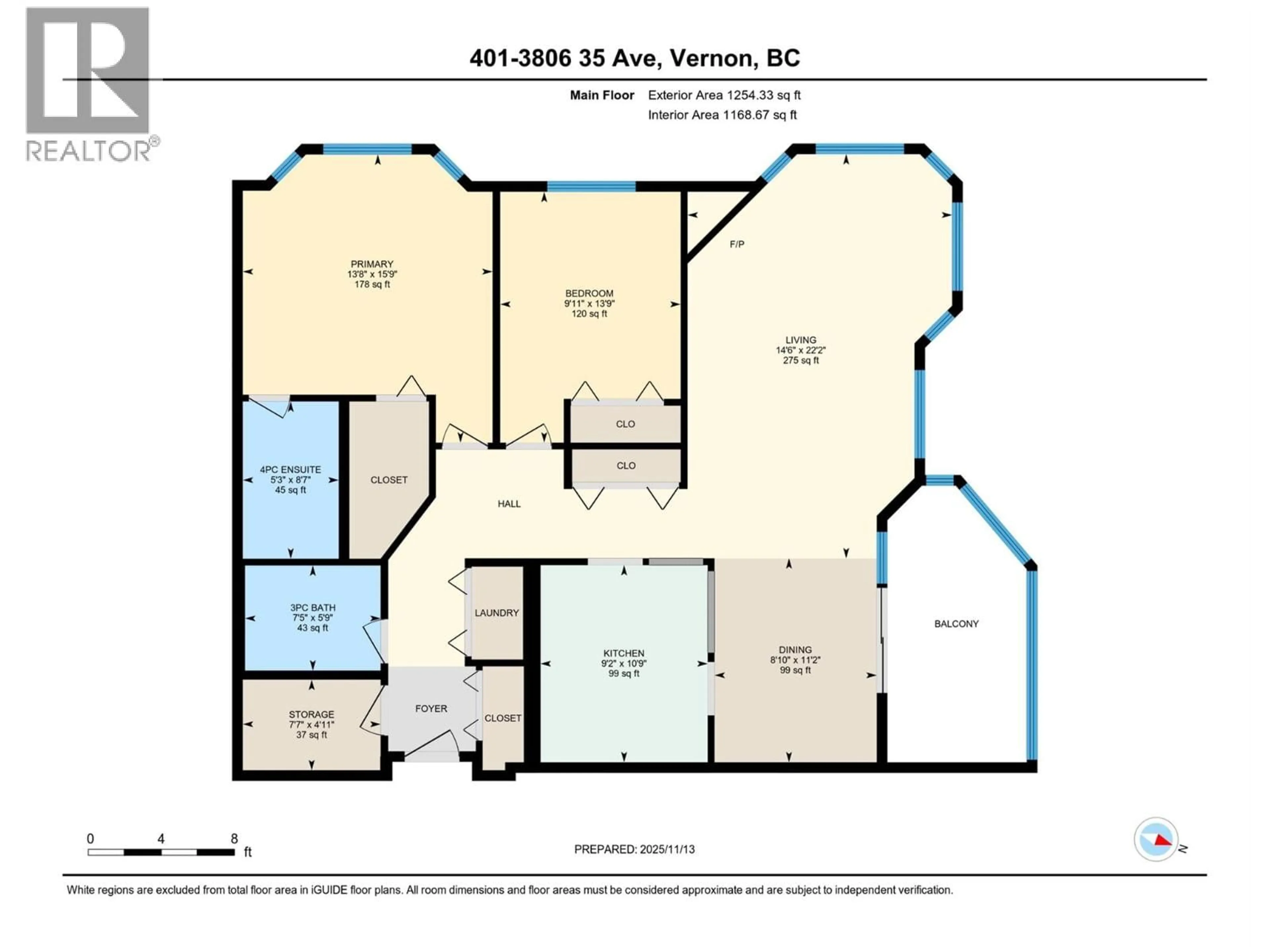 Floor plan for 401 - 3806 35 AVENUE, Vernon British Columbia V1T9N6
