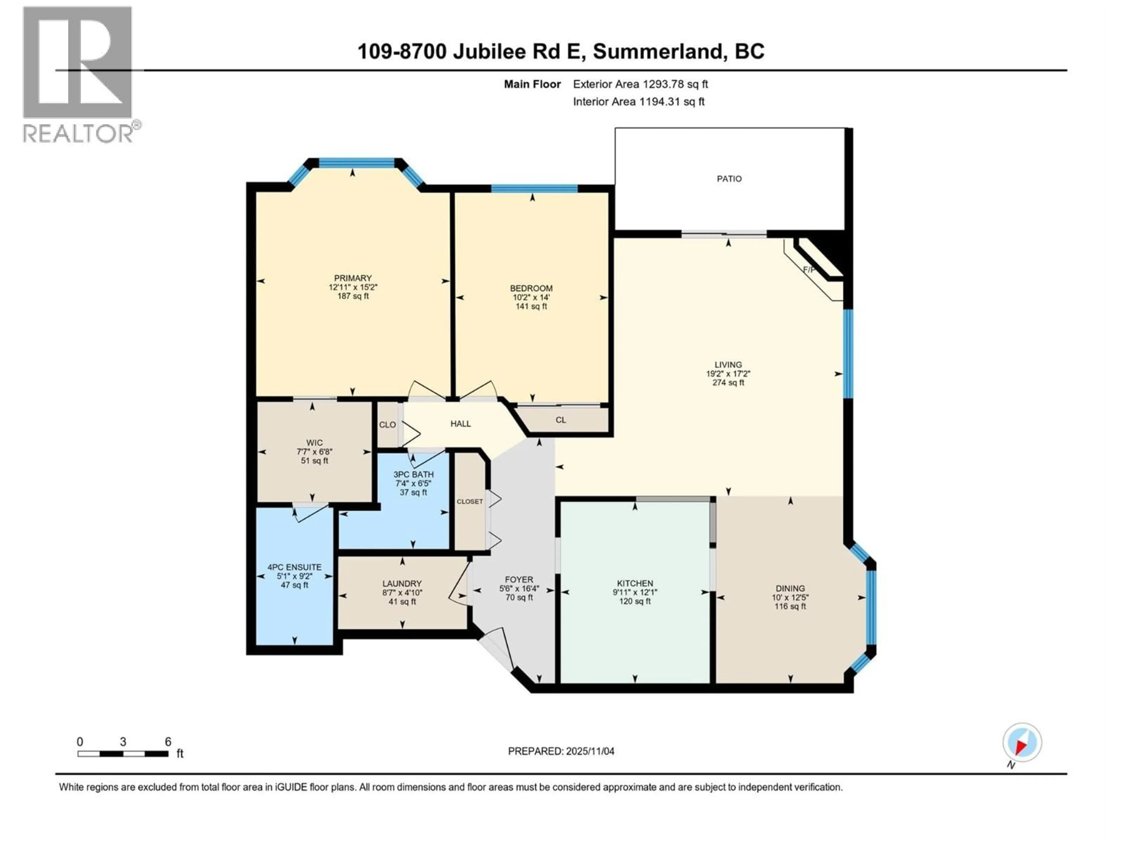 Floor plan for 109 - 8700 JUBILEE ROAD EAST, Summerland British Columbia V0H1Z5