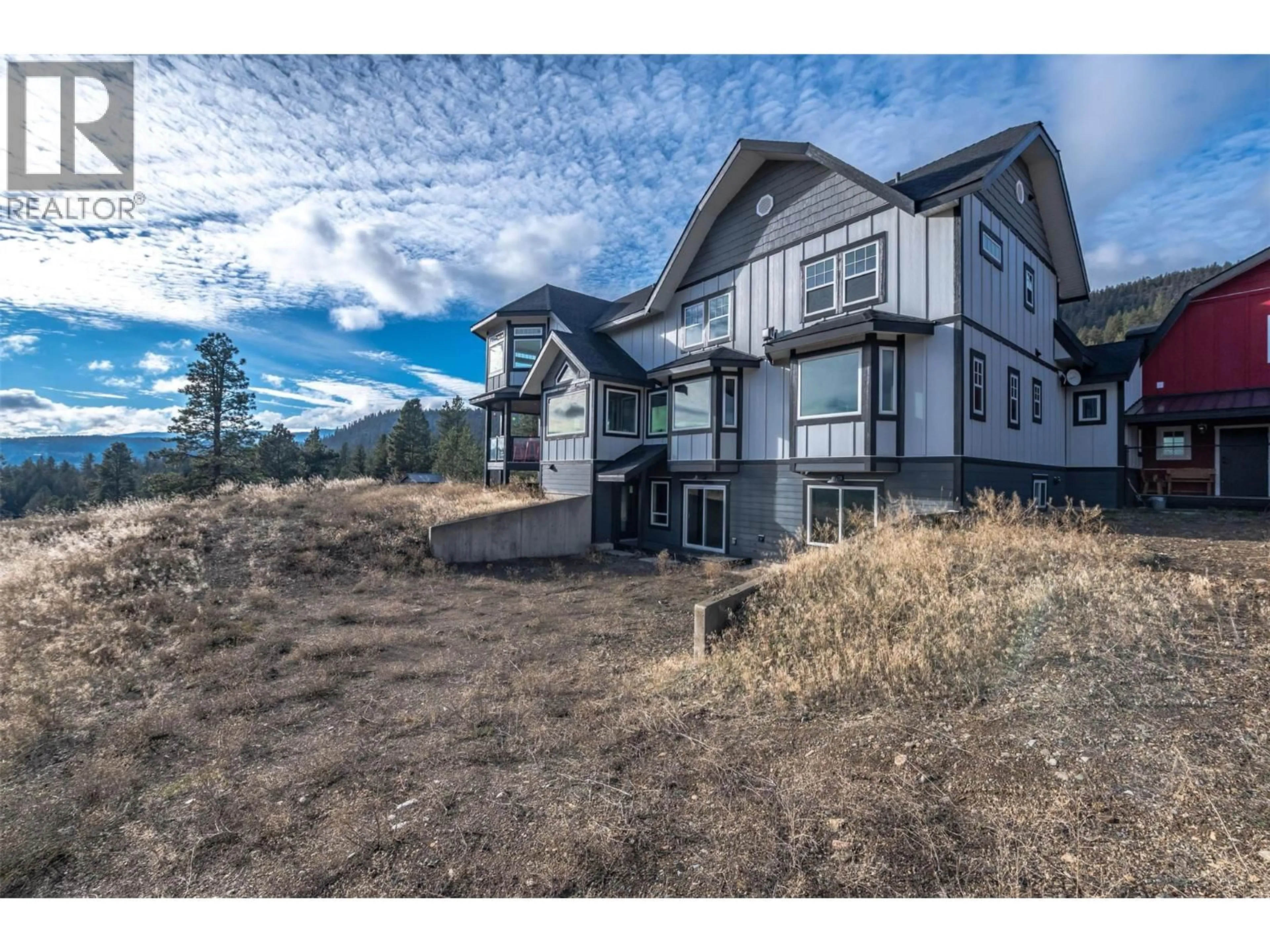 A pic from outside/outdoor area/front of a property/back of a property/a pic from drone, mountain view for 280 BONLIN ROAD, Princeton British Columbia V0X1W0