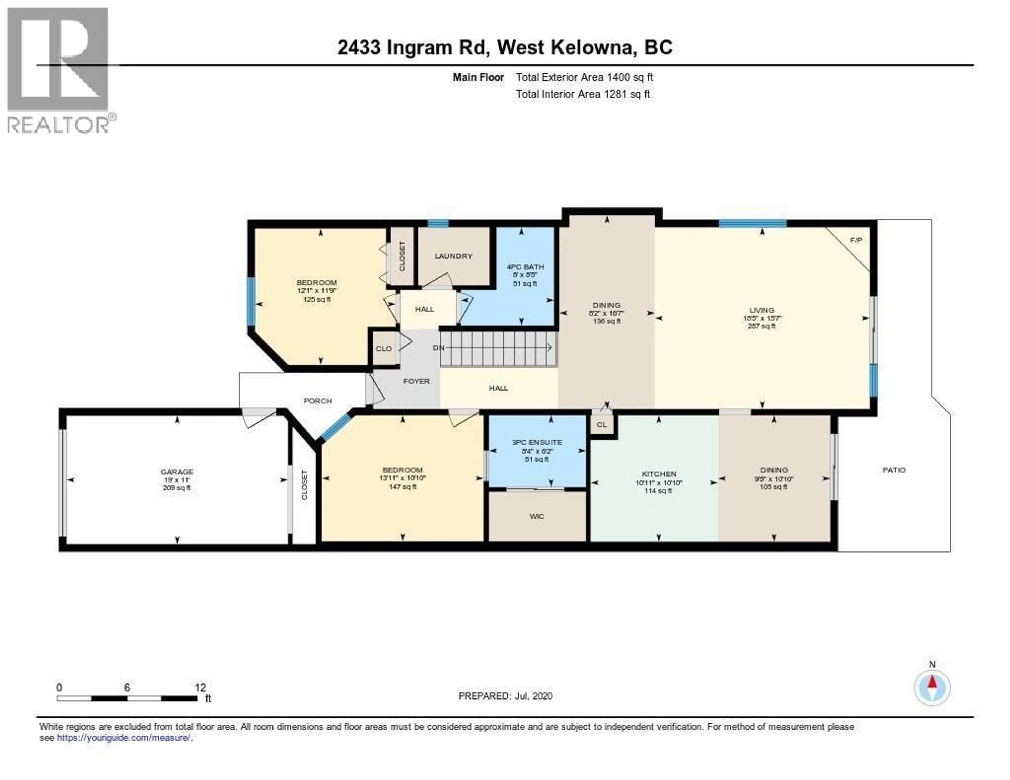Floor plan for 47 - 2433 INGRAM ROAD, West Kelowna British Columbia V4T1L4