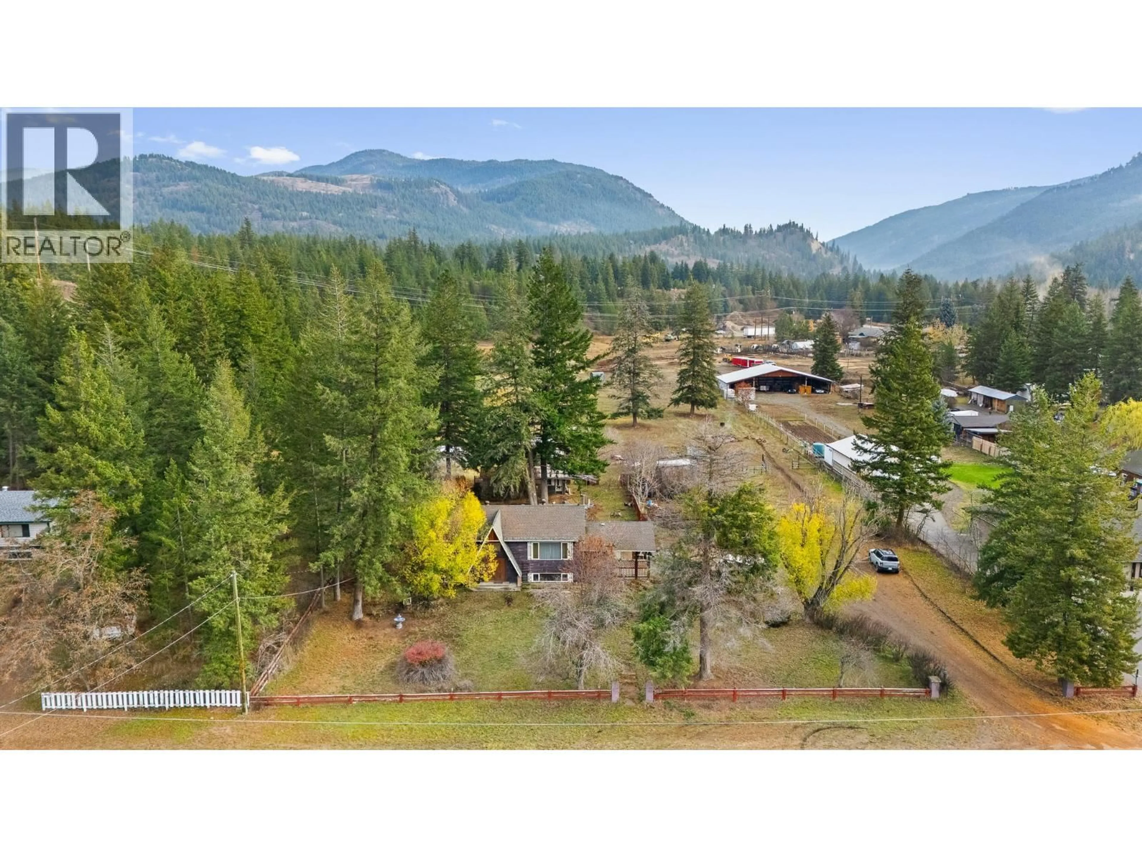 A pic from outside/outdoor area/front of a property/back of a property/a pic from drone, mountain view for 4872 LODGEPOLE ROAD, Barriere British Columbia V0E1E0