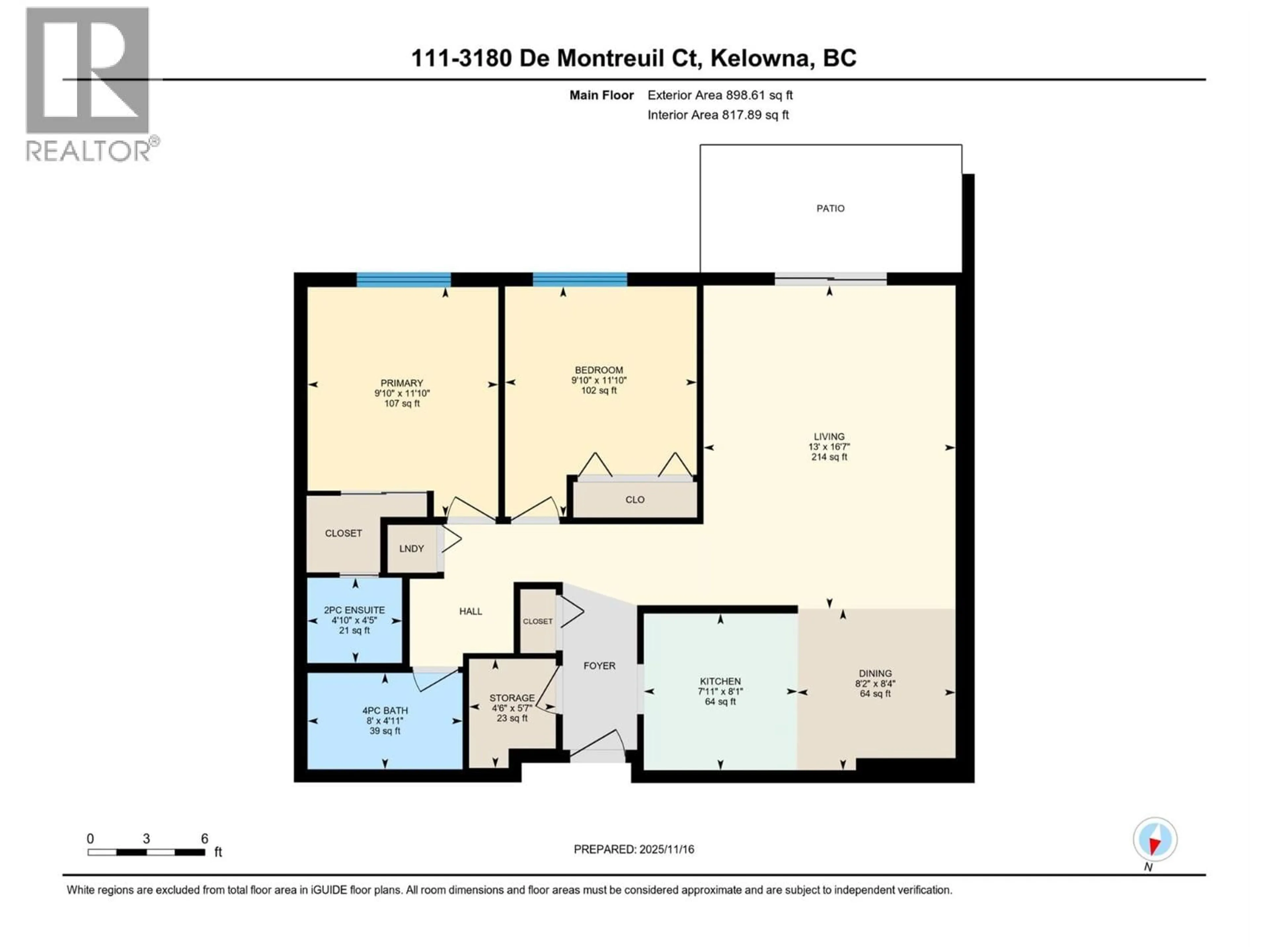 Floor plan for 111 - 3180 DE MONTREUIL COURT, Kelowna British Columbia V1W3W4