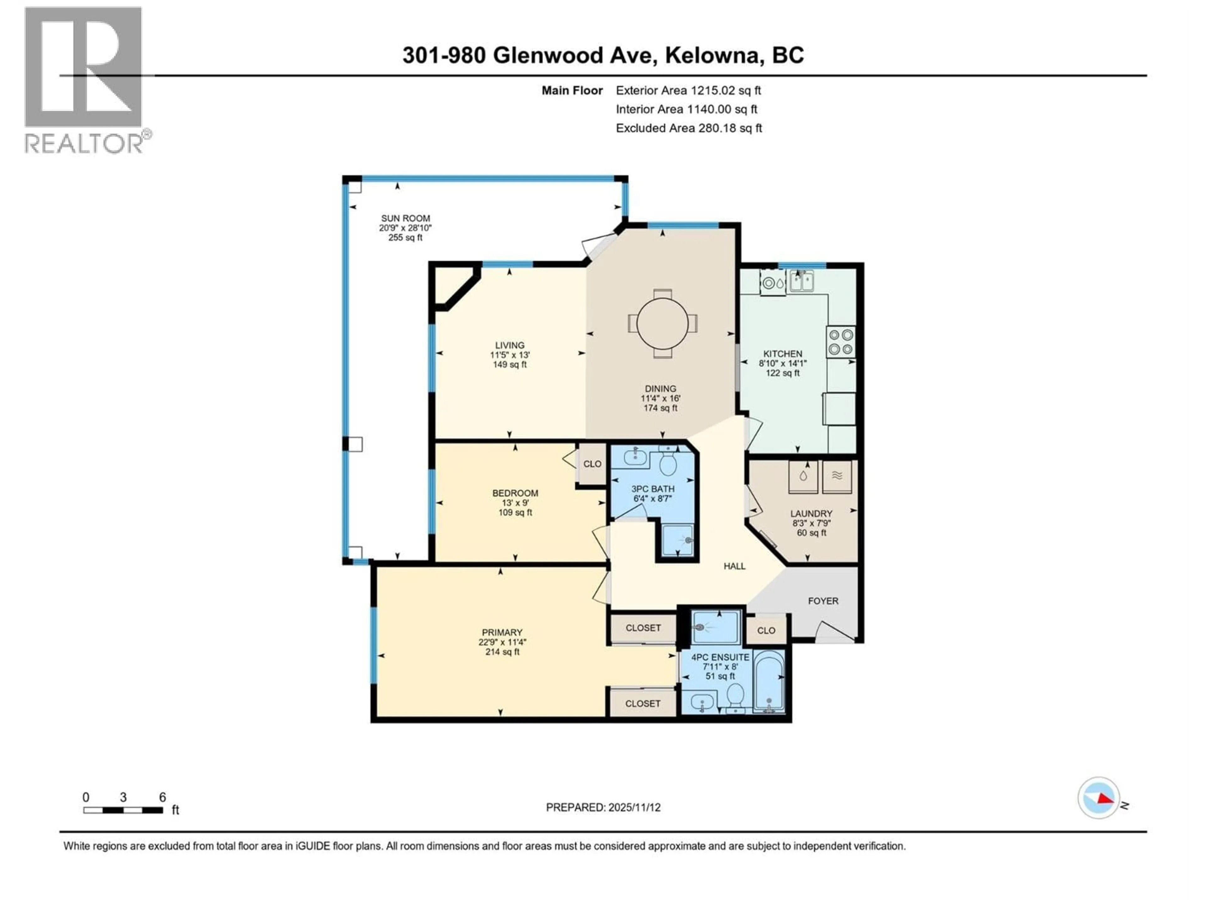 Floor plan for 301 - 980 GLENWOOD AVENUE, Kelowna British Columbia V1Y9P2