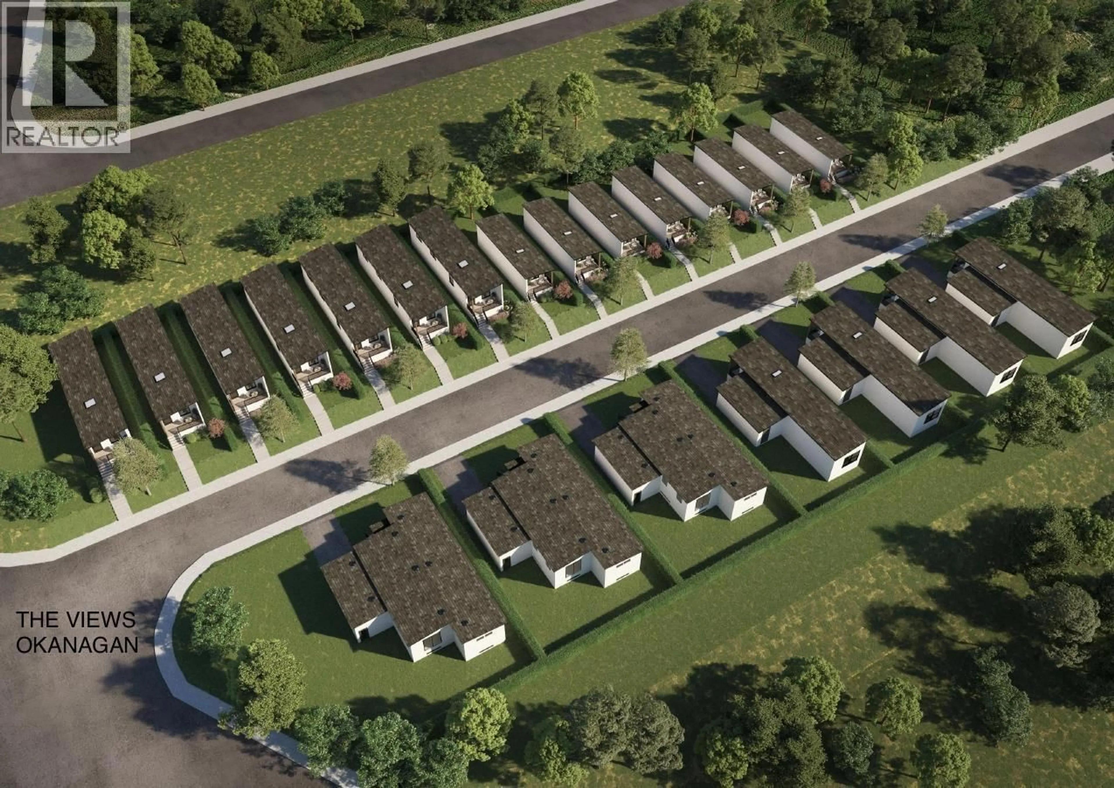 A pic from outside/outdoor area/front of a property/back of a property/a pic from drone, street for 1 - 12204 WESTSIDE ROAD, Vernon British Columbia V1H2A4