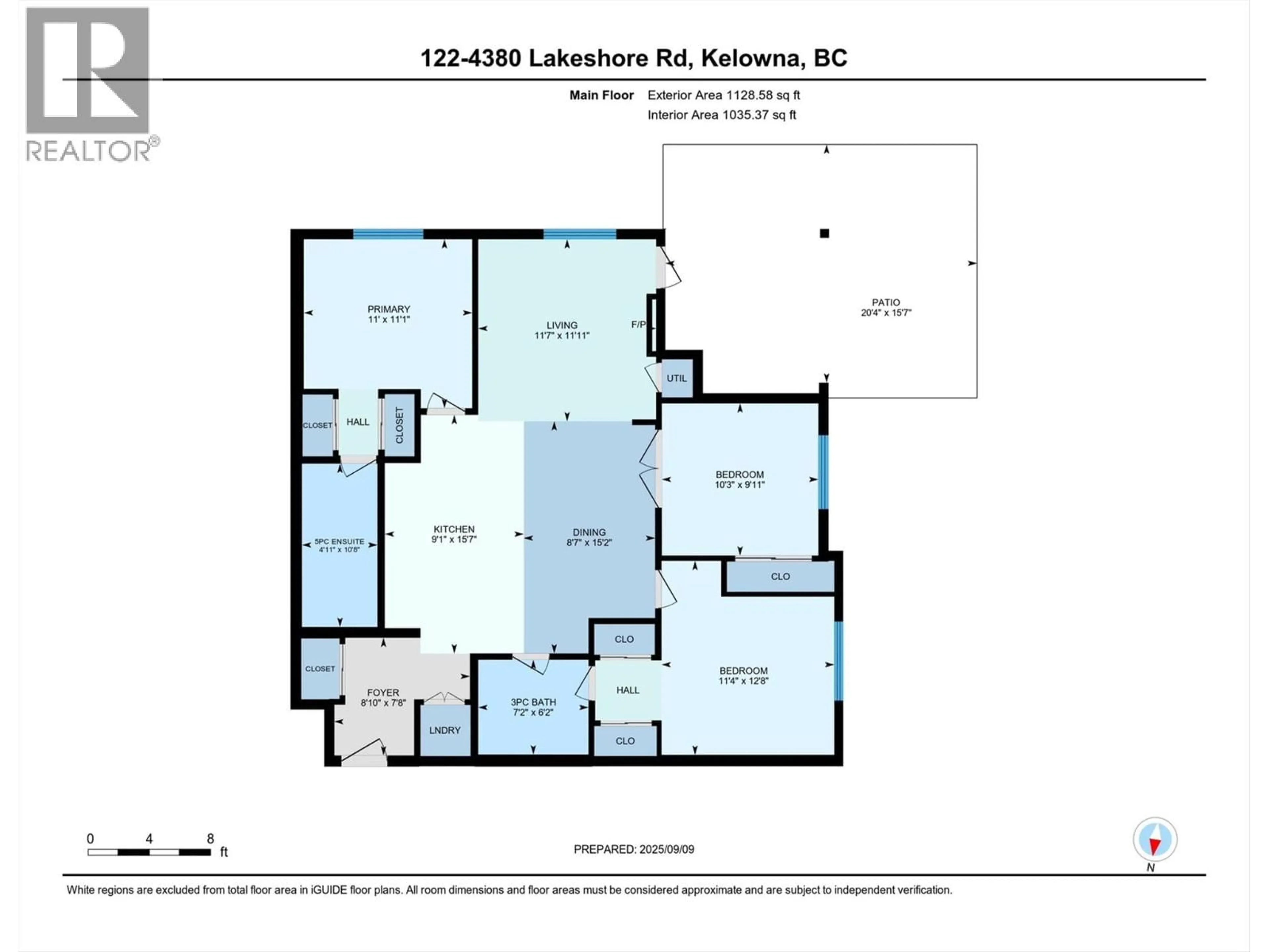 Floor plan for 122 - 4380 LAKESHORE ROAD, Kelowna British Columbia V1W5N3