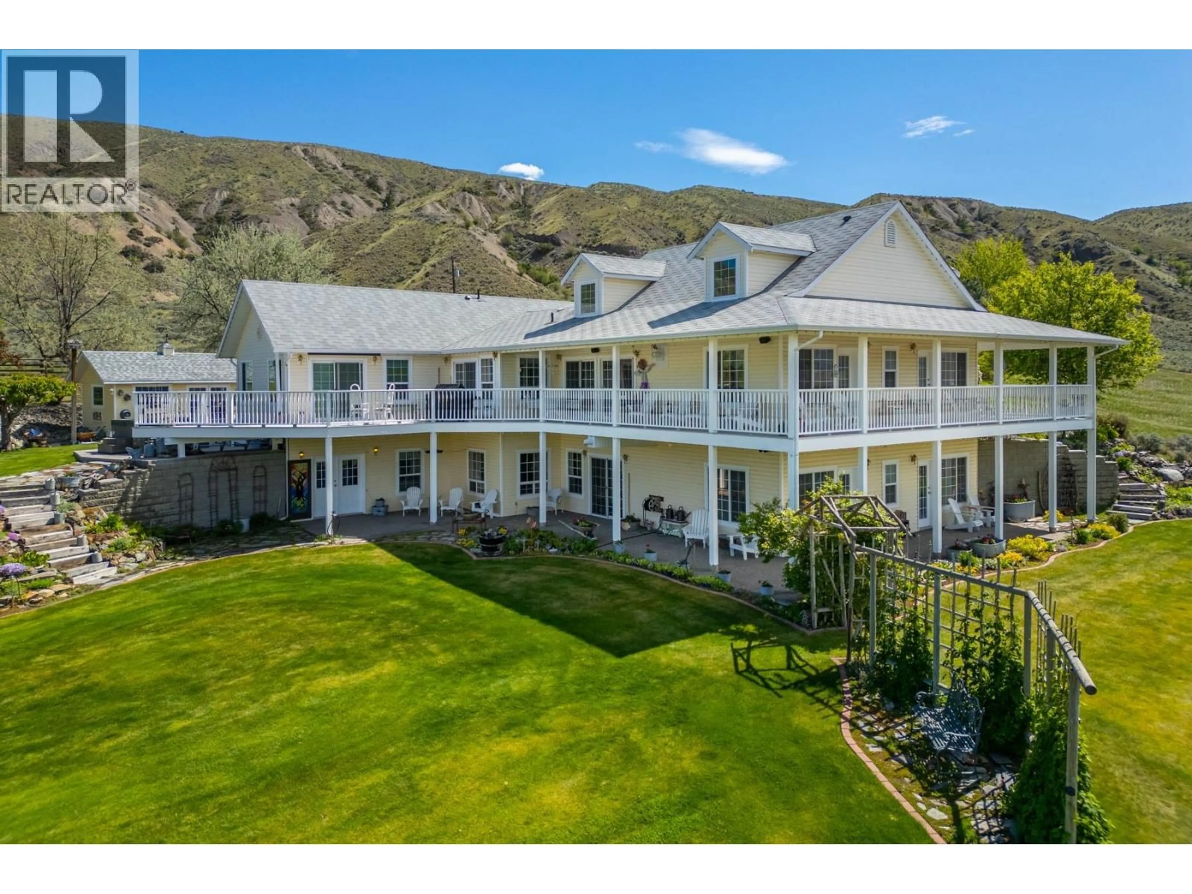 A pic from outside/outdoor area/front of a property/back of a property/a pic from drone, mountain view for 570 MESA VISTA DRIVE, Ashcroft British Columbia V0K1A0