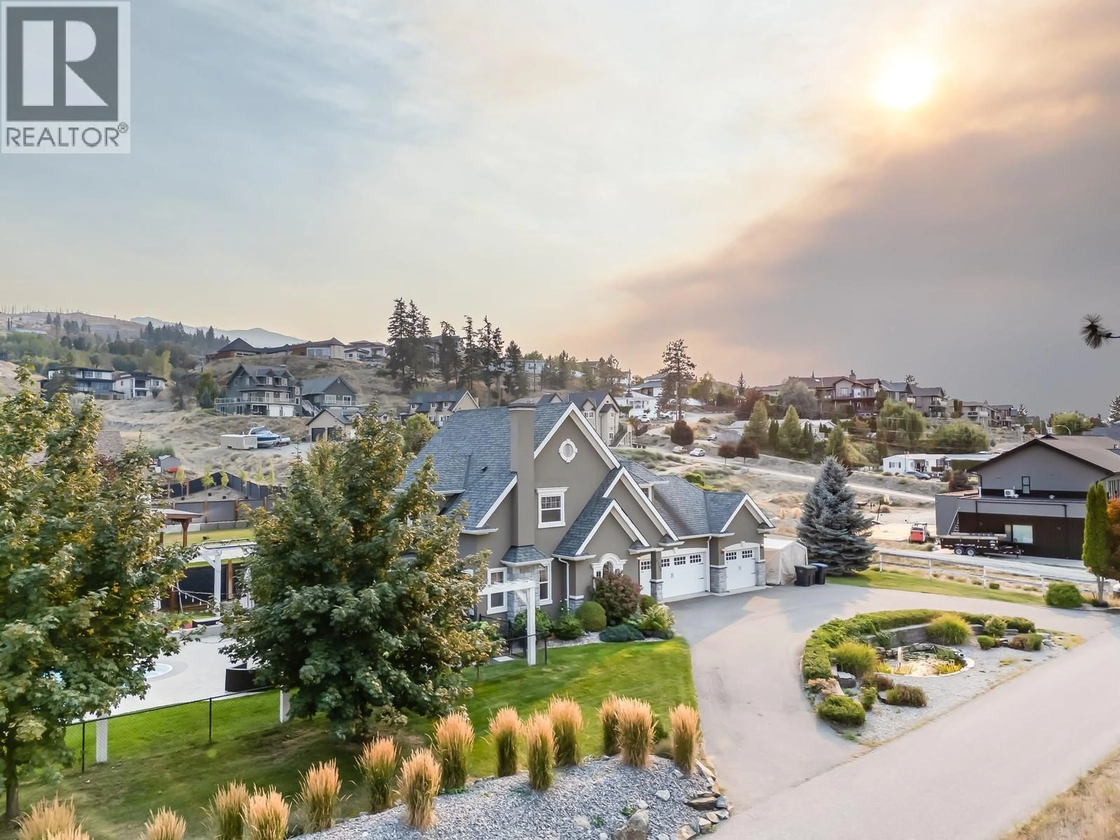 A pic from outside/outdoor area/front of a property/back of a property/a pic from drone, mountain view for 5308 UPPER MISSION DRIVE, Kelowna British Columbia V1W3S9