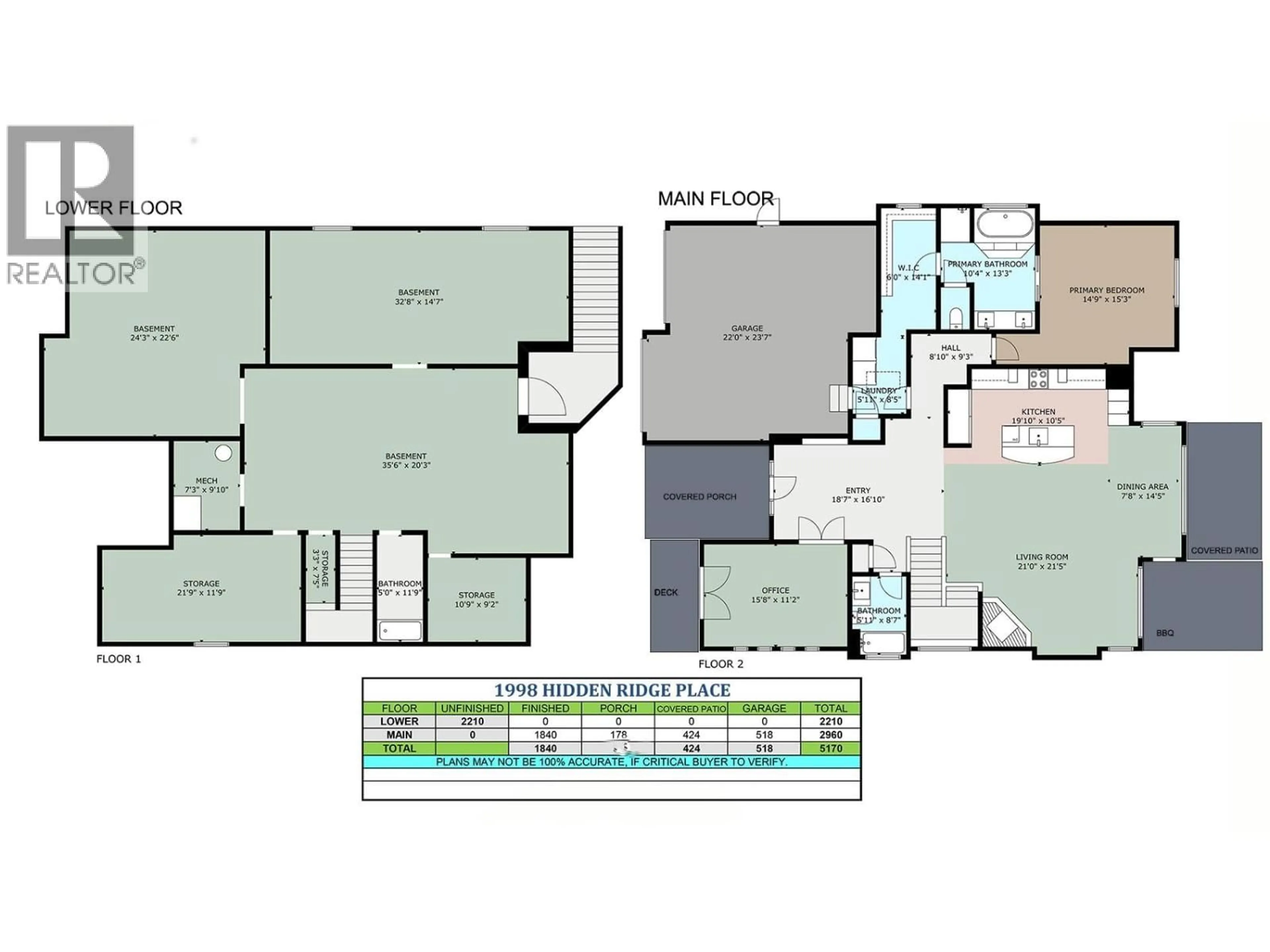 Floor plan for 1998 HIDDEN RIDGE PLACE, Kelowna British Columbia V1V2X8