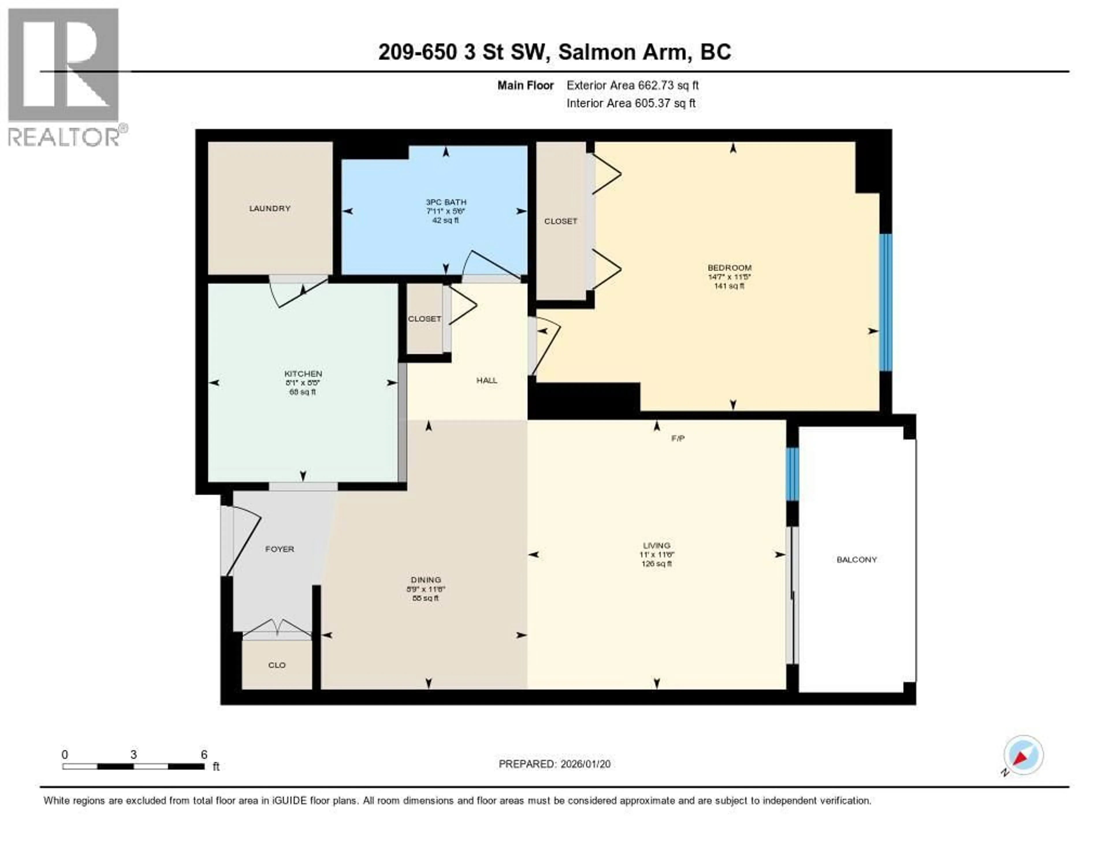 Floor plan for 209 - 650 3 STREET SOUTHWEST, Salmon Arm British Columbia V1E4J6