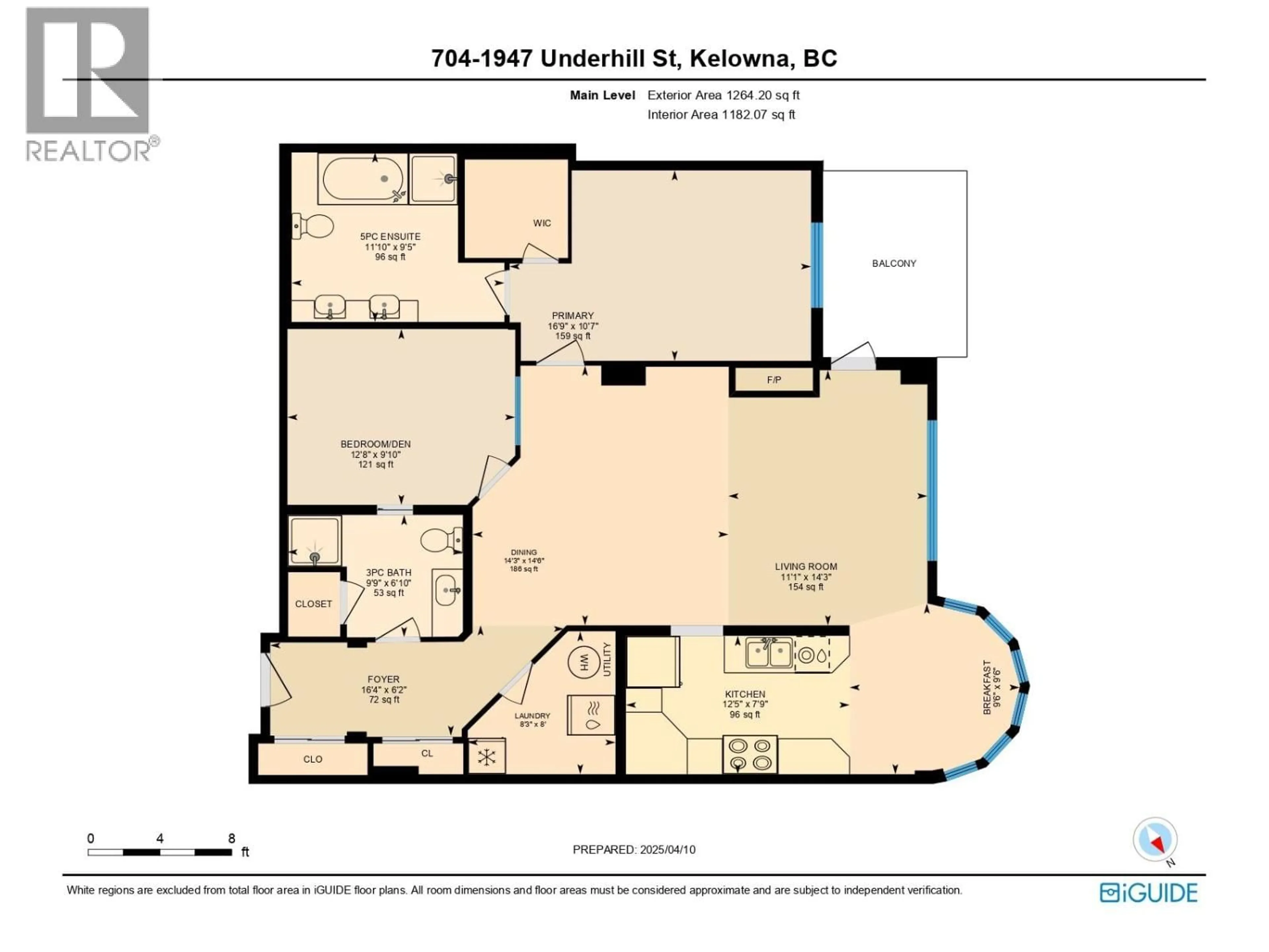 Floor plan for 704 - 1947 UNDERHILL STREET, Kelowna British Columbia V1X7Z5