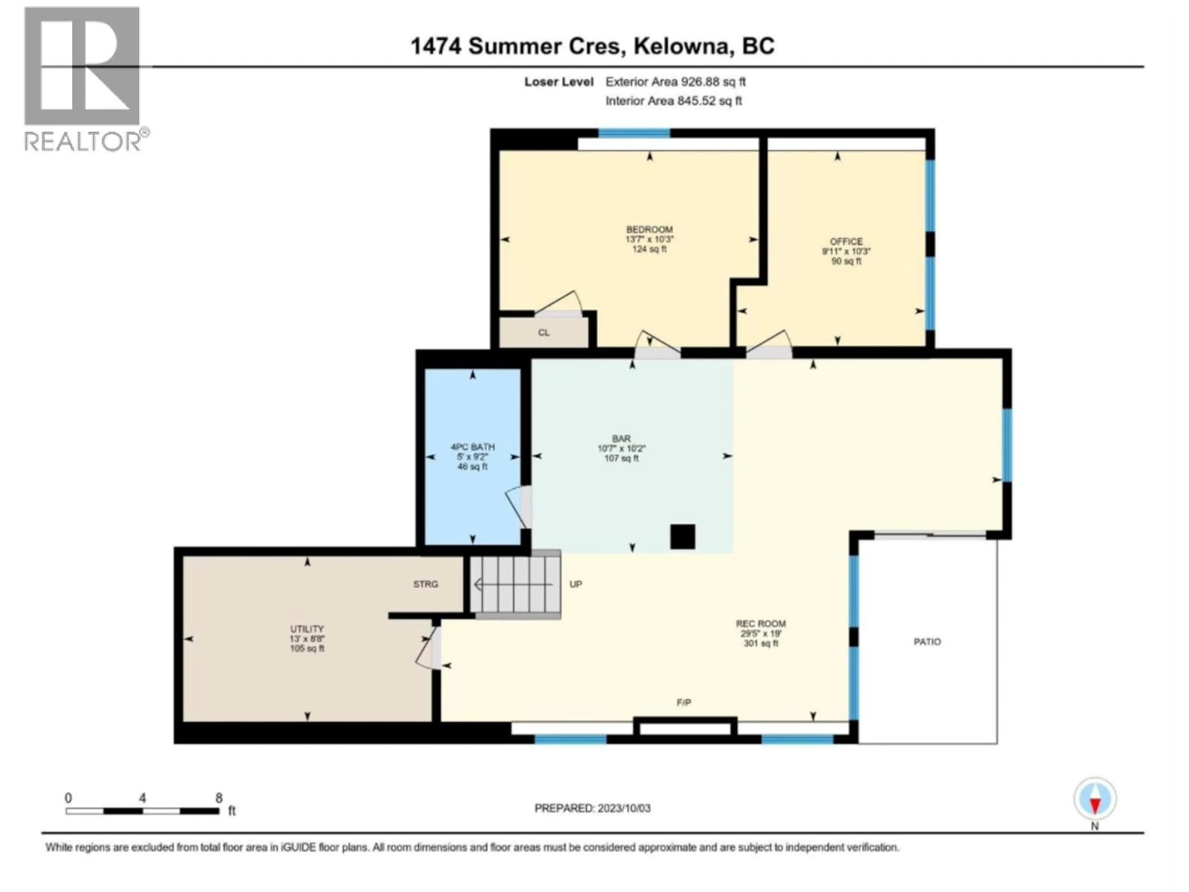 Floor plan for 1474 SUMMER CRESCENT, Kelowna British Columbia V1P1T8