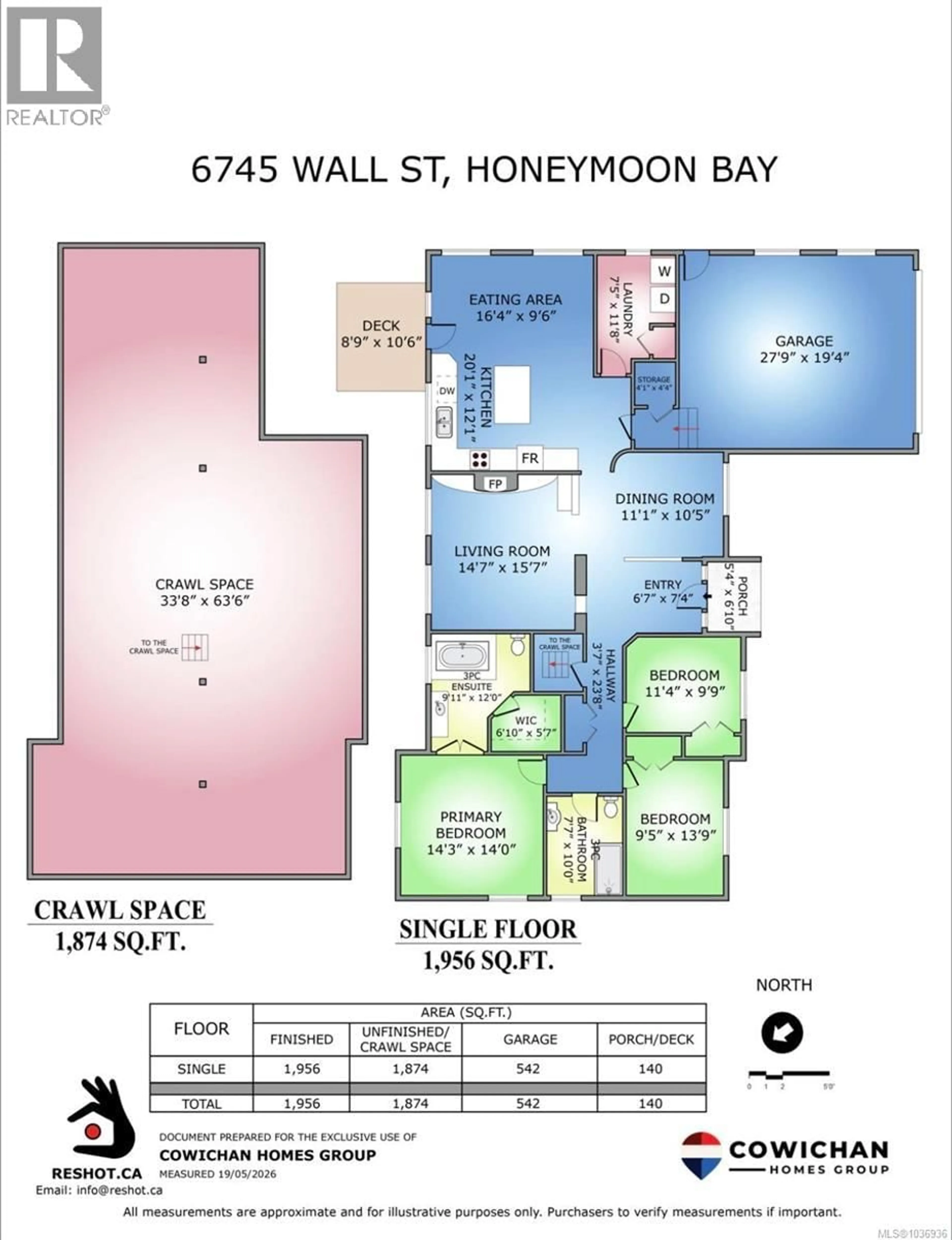 Floor plan for 6745 WALL STREET, Honeymoon Bay British Columbia V0R1Y0