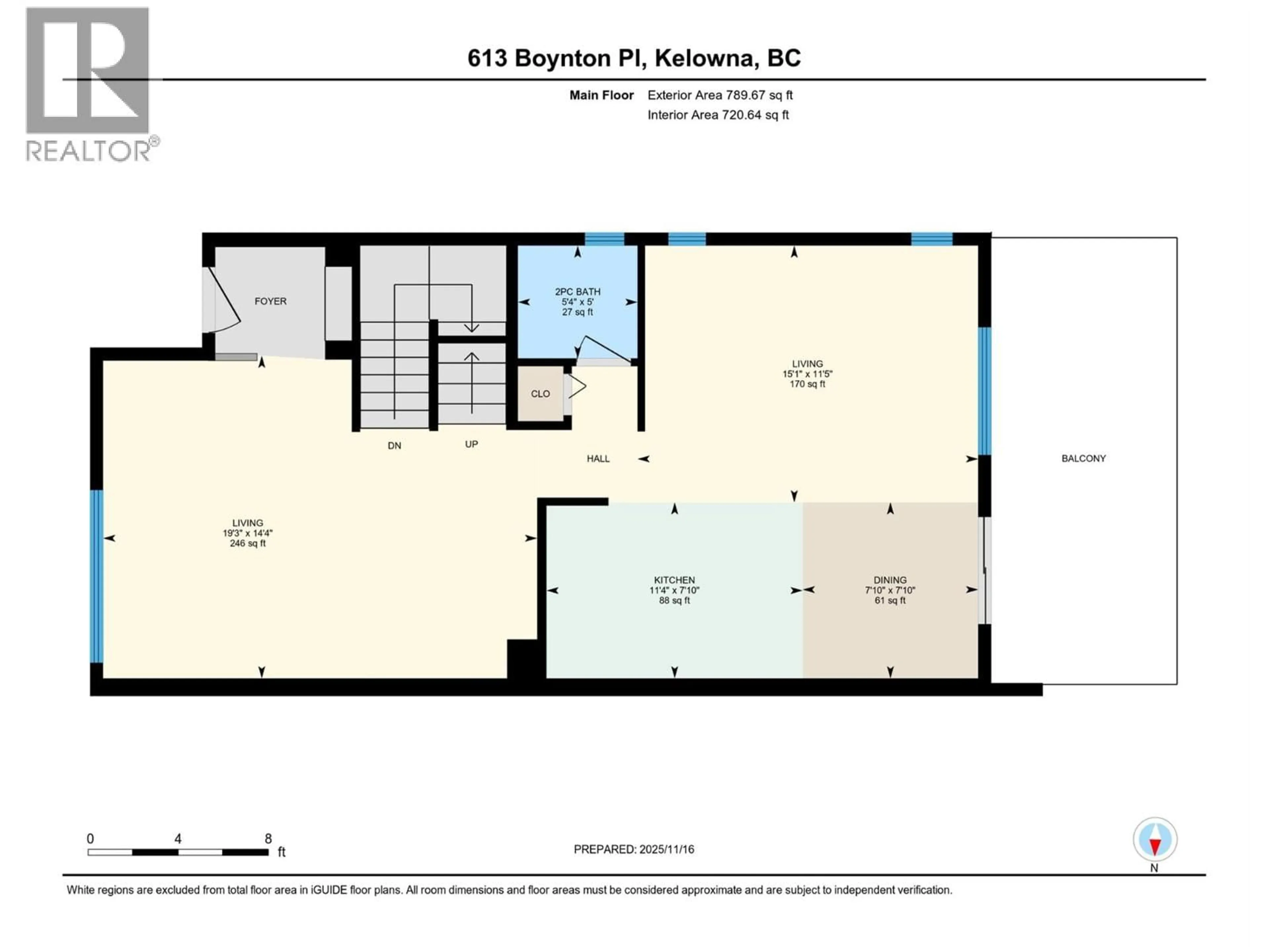Floor plan for 613 BOYNTON PLACE, Kelowna British Columbia V1V3B5