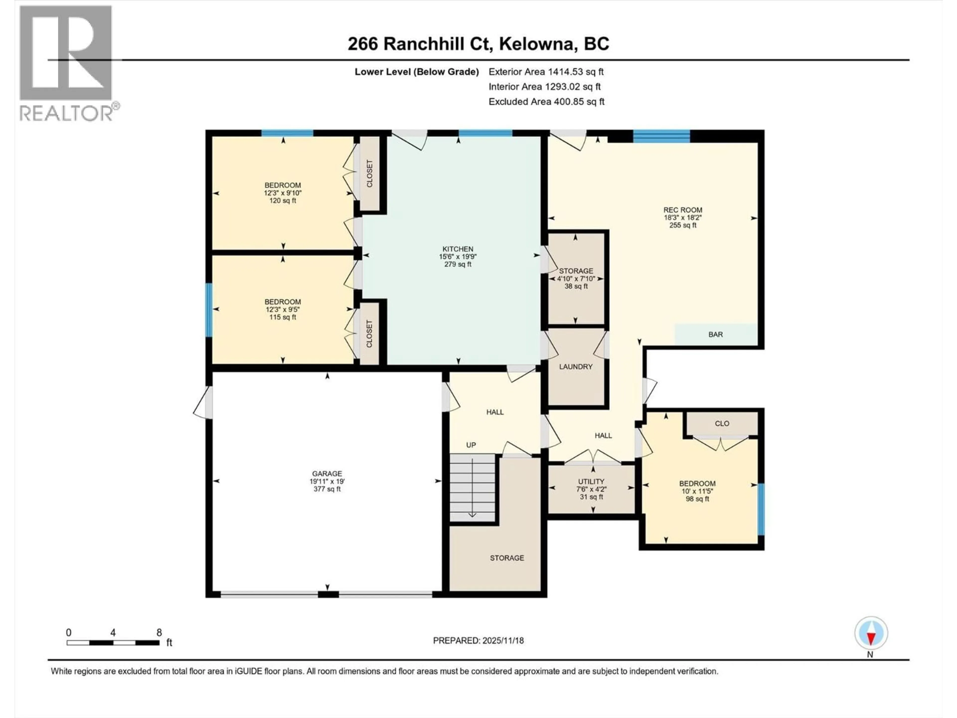 Floor plan for 266 RANCHHILL COURT, Kelowna British Columbia V1V1T4