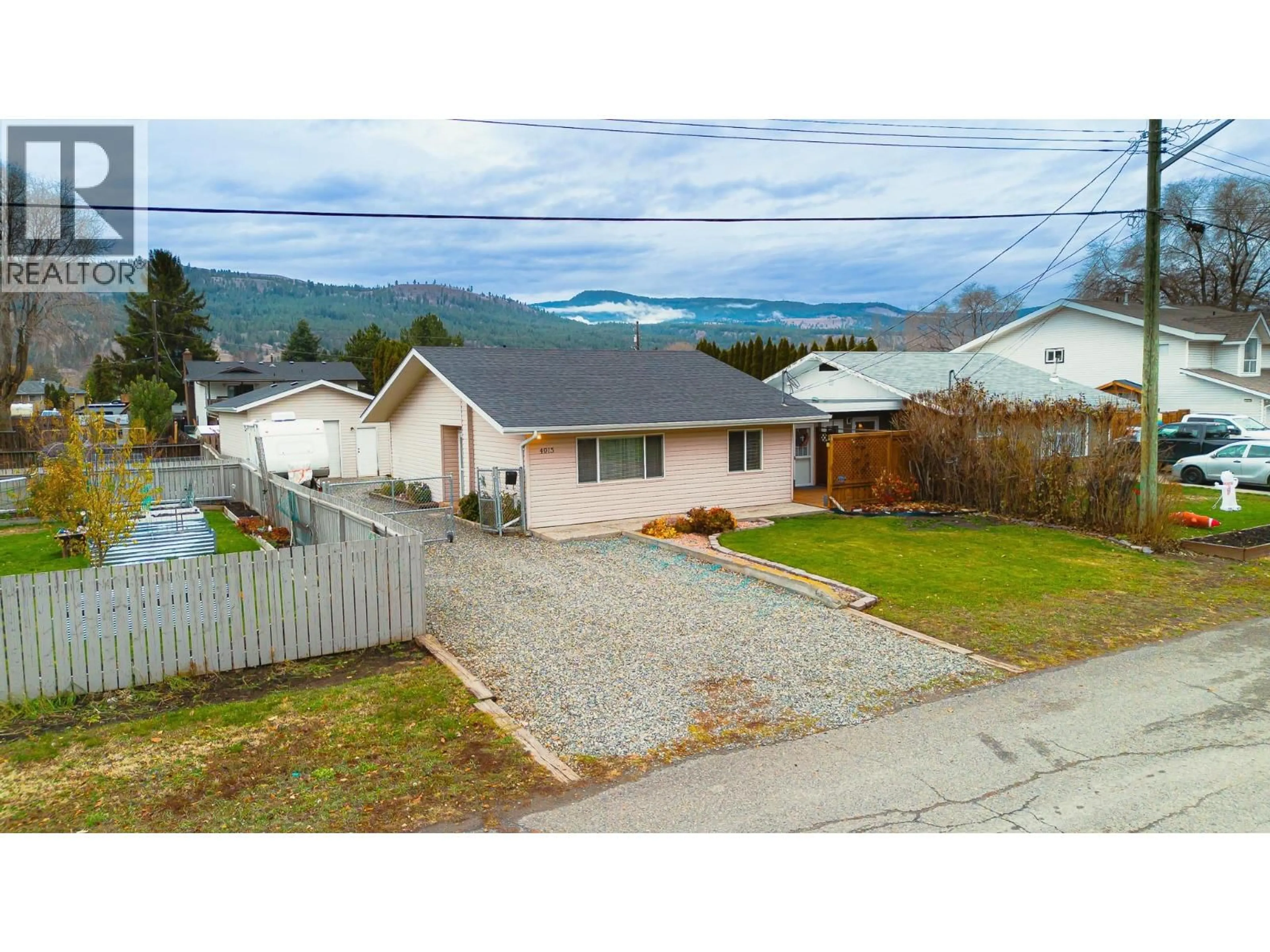 A pic from outside/outdoor area/front of a property/back of a property/a pic from drone, unknown for 4915 CAMMARAY DRIVE, Kamloops British Columbia V2H1L8