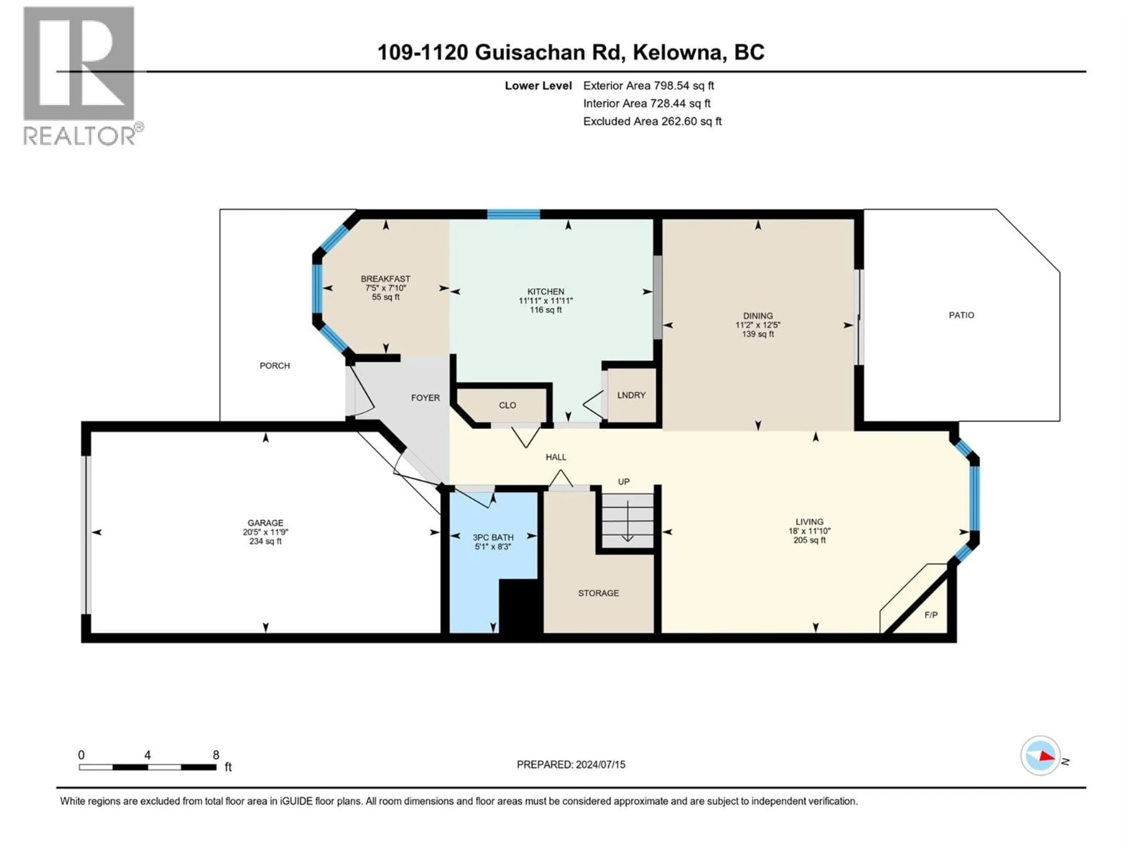 Floor plan for 109 - 1120 GUISACHAN ROAD, Kelowna British Columbia V1Y9R5