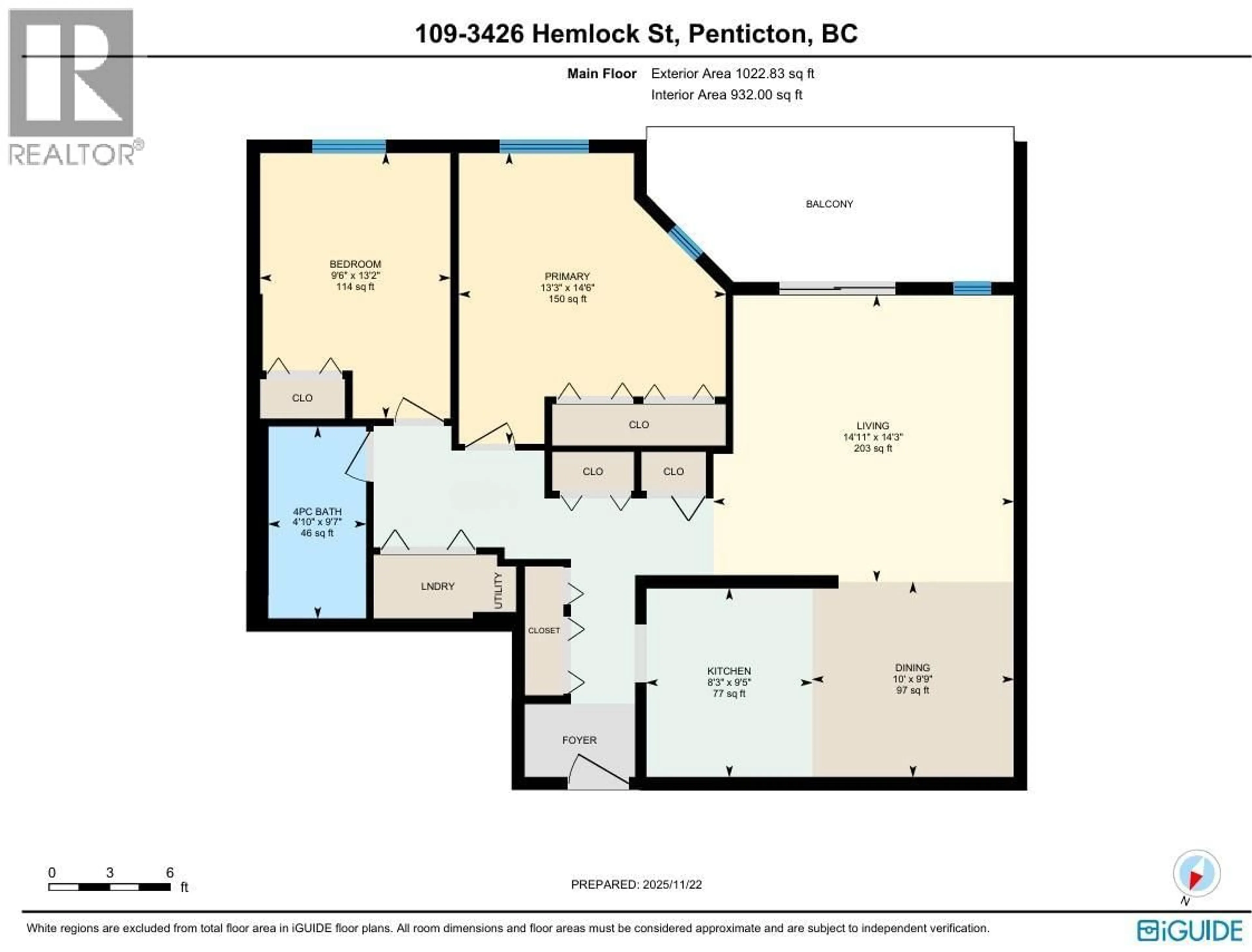 Floor plan for 109 - 3426 HEMLOCK STREET, Penticton British Columbia V2A8K1