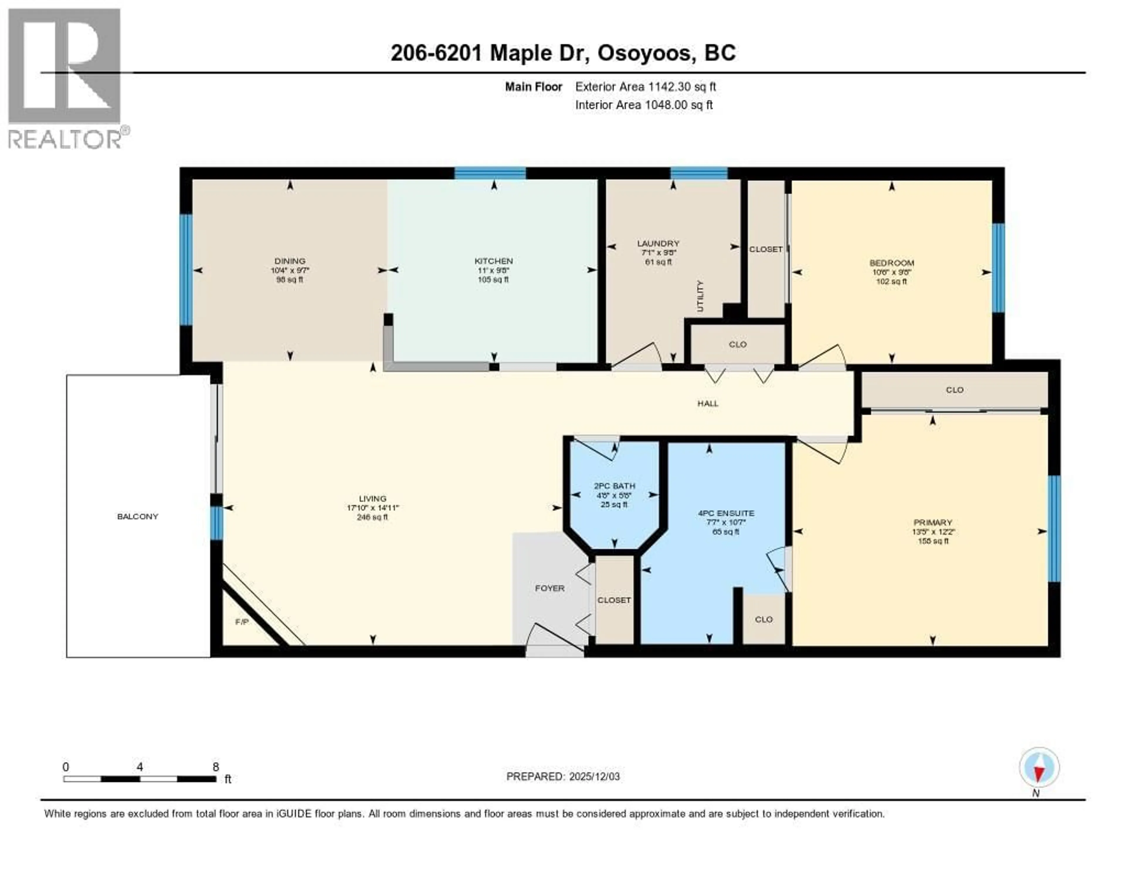 Floor plan for 206 - 6201 MAPLE DRIVE, Osoyoos British Columbia V0H1V3