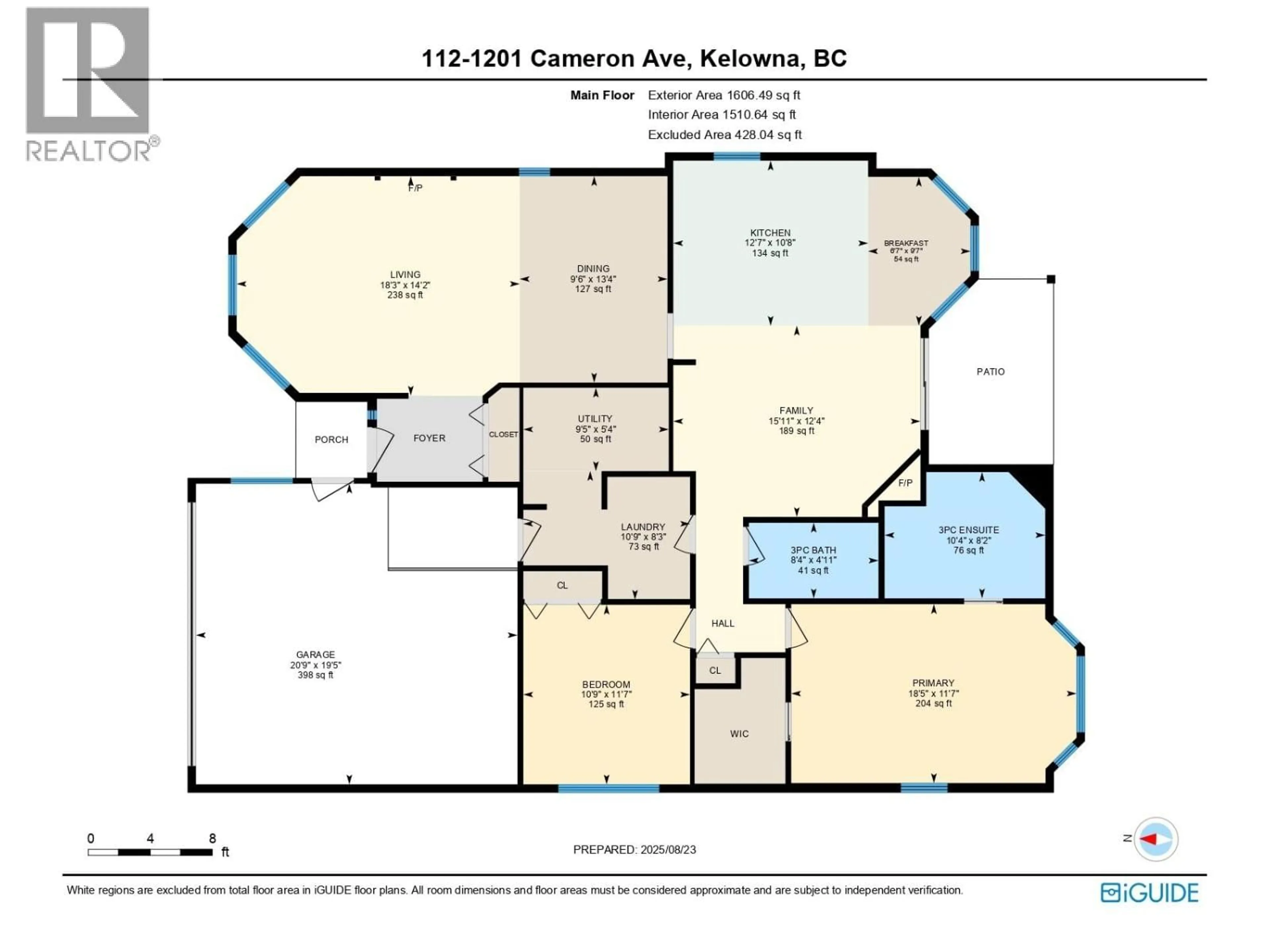 Floor plan for 112 - 1201 CAMERON AVENUE, Kelowna British Columbia V1W3R9