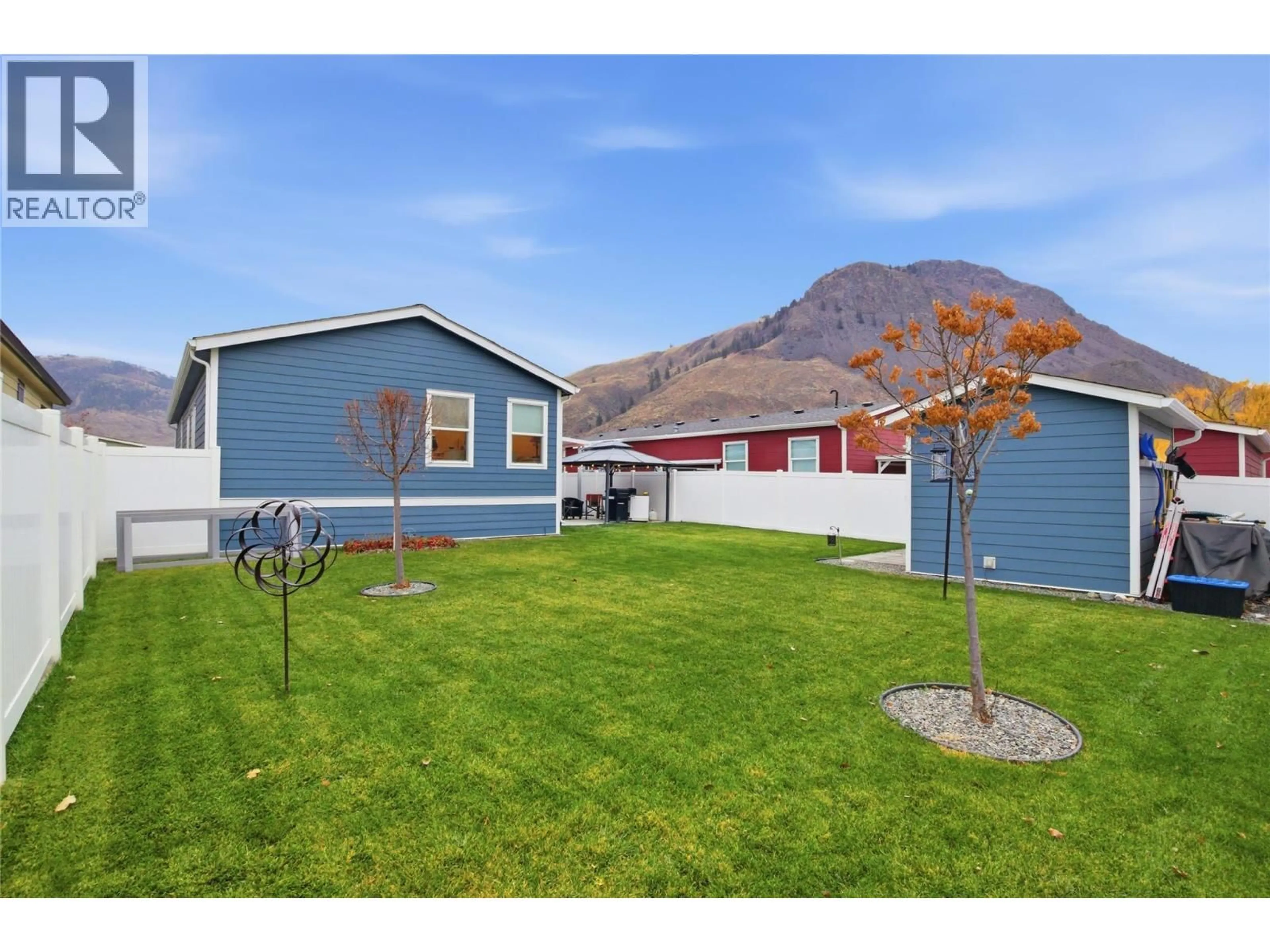 A pic from outside/outdoor area/front of a property/back of a property/a pic from drone, mountain view for 39 - 1030 RICARDO ROAD, Kamloops British Columbia V2H0C7