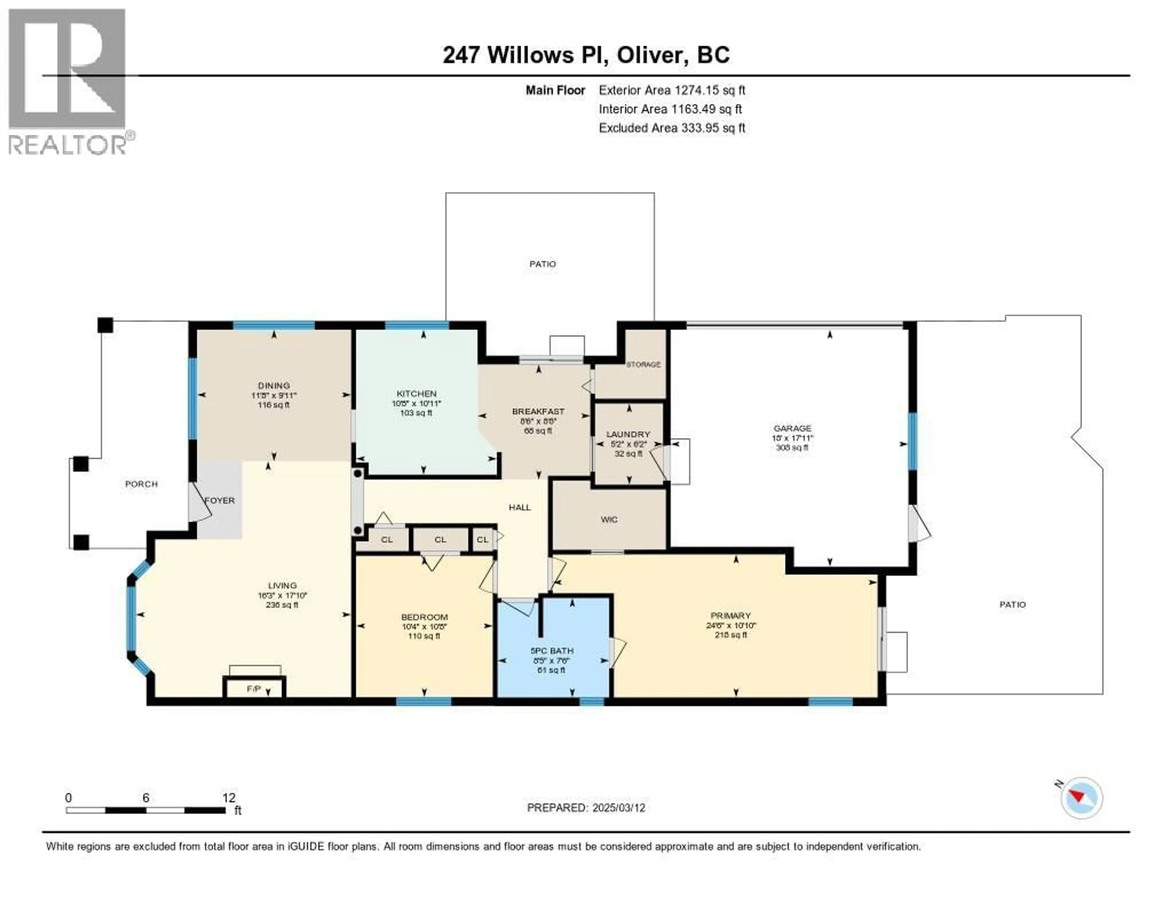 Floor plan for 247 WILLOWS PLACE, Oliver British Columbia V0H1T4