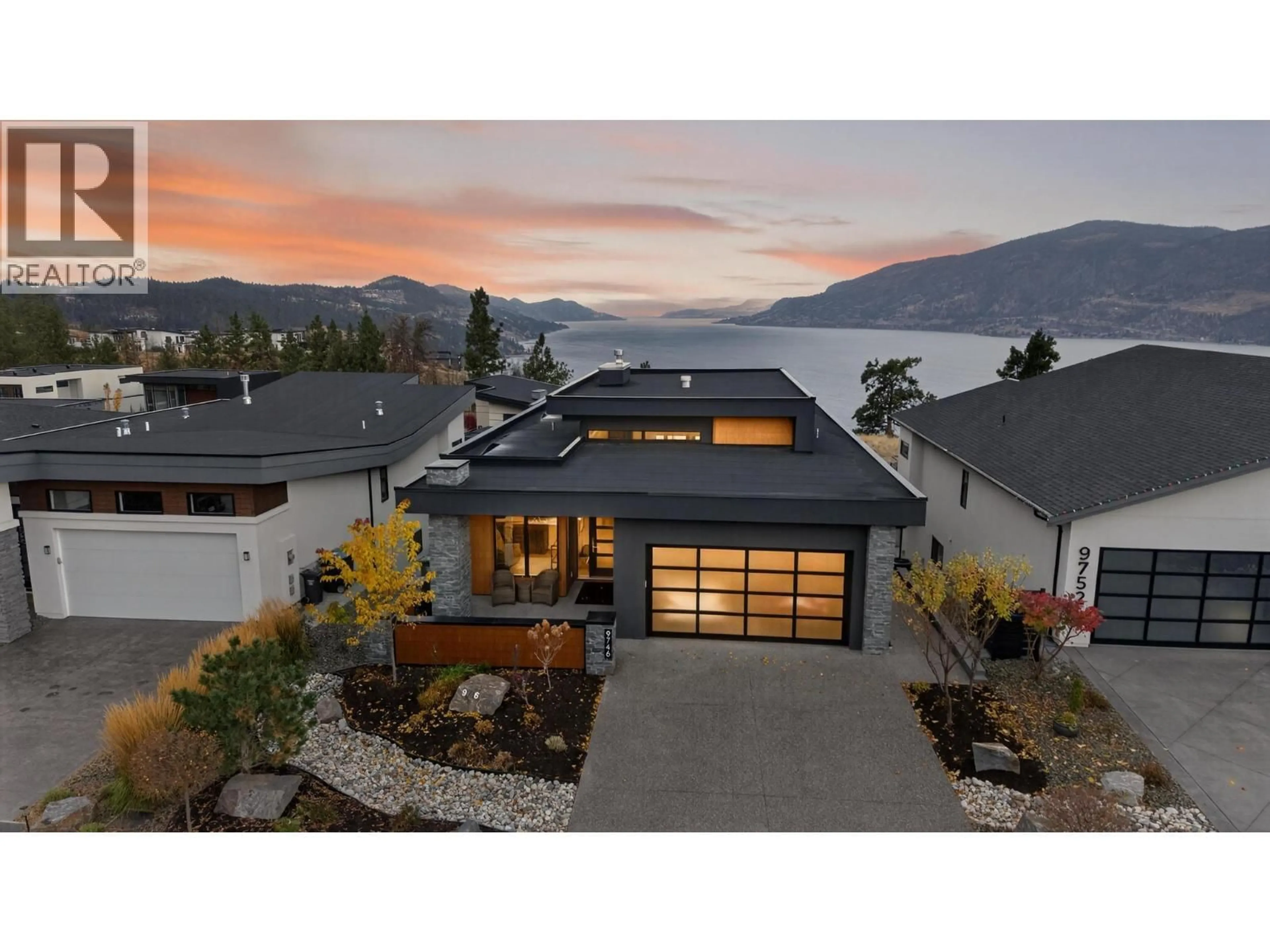 A pic from outside/outdoor area/front of a property/back of a property/a pic from drone, mountain view for 9746 CENTRESTONE CRESCENT, Lake Country British Columbia V4V0A5