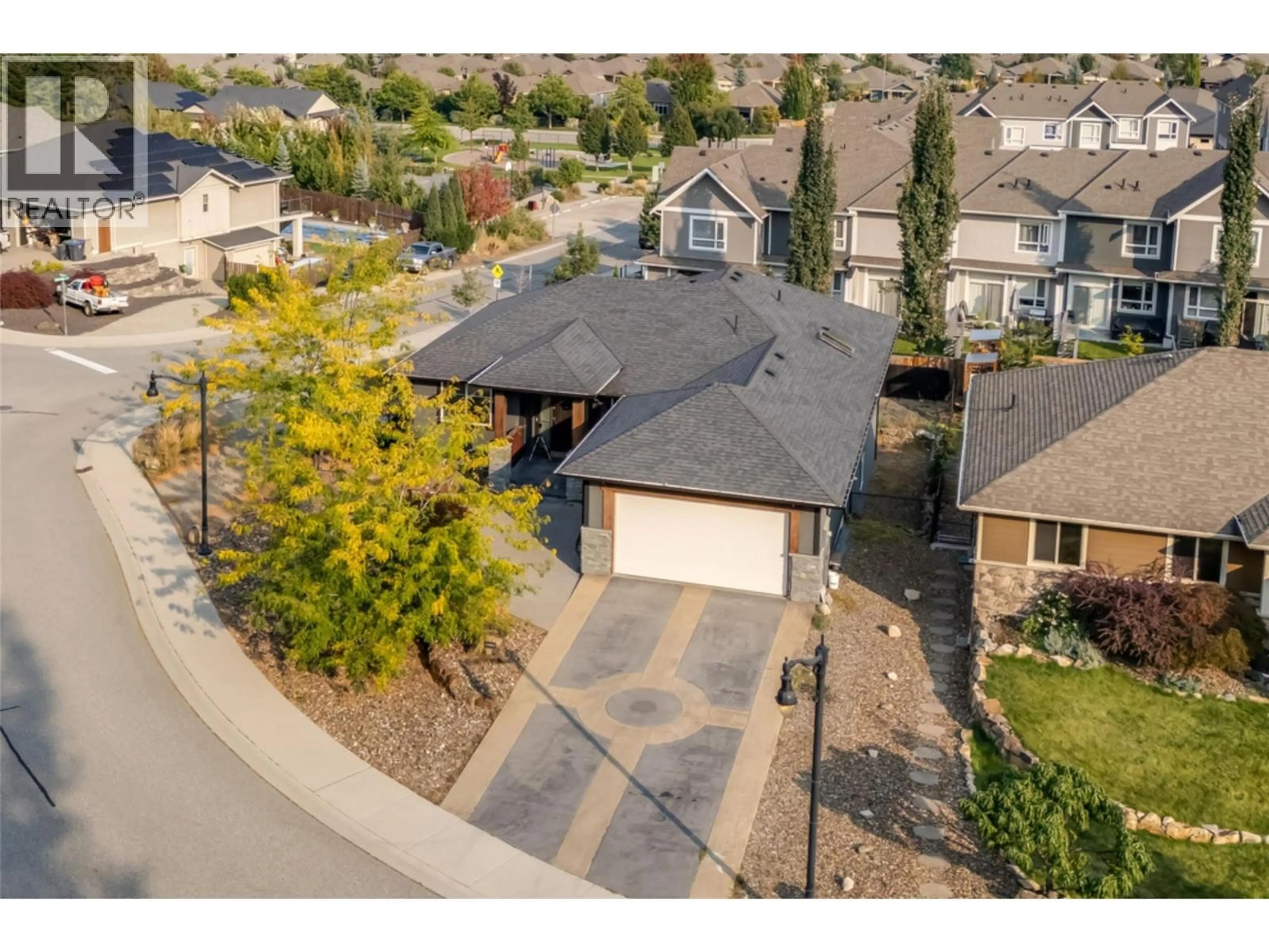 A pic from outside/outdoor area/front of a property/back of a property/a pic from drone, street for 13093 SHORELINE DRIVE, Lake Country British Columbia V4V2N8