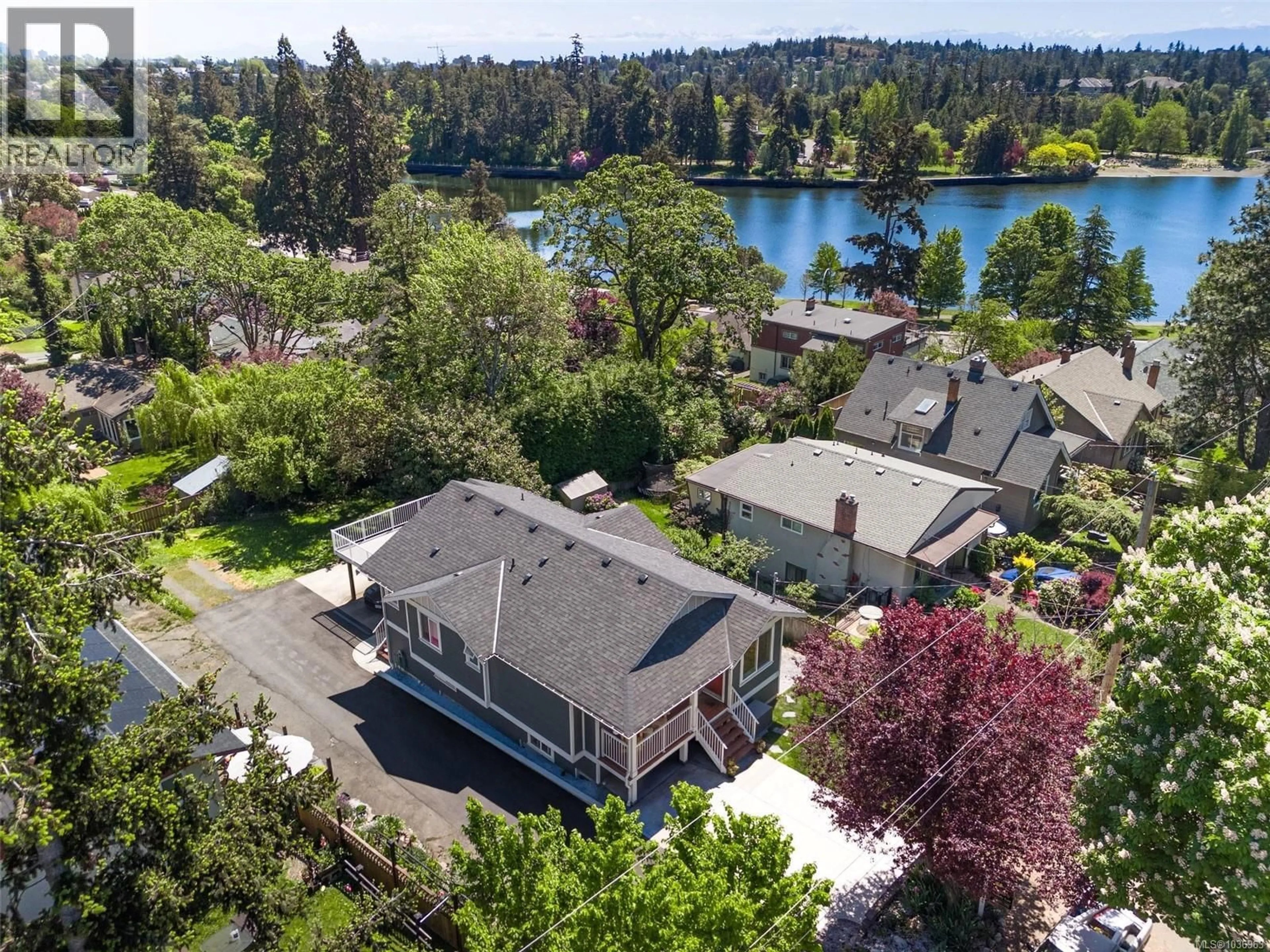 A pic from outside/outdoor area/front of a property/back of a property/a pic from drone, water/lake/river/ocean view for 2855 INEZ DRIVE, Saanich British Columbia V9A2J2