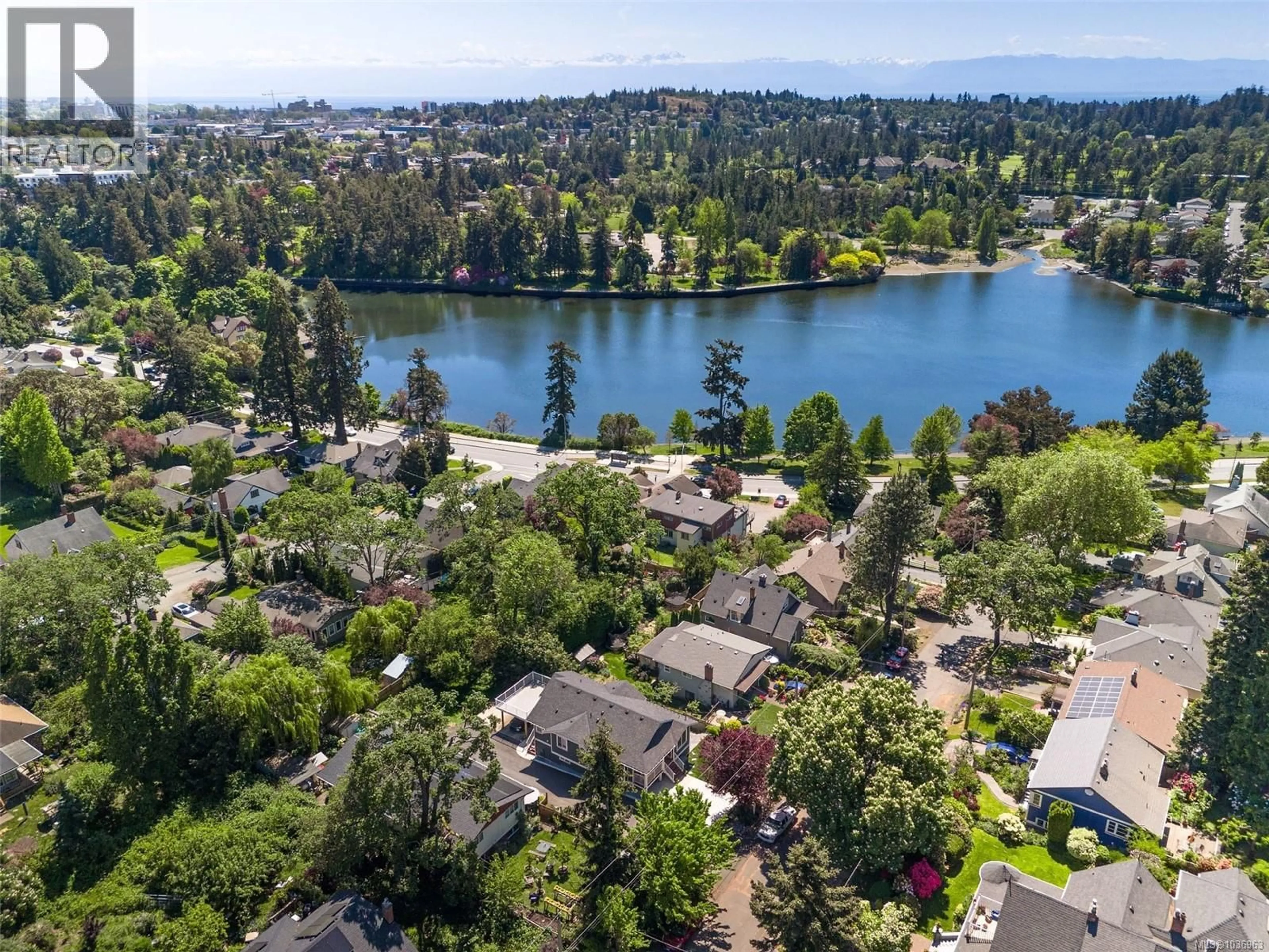 A pic from outside/outdoor area/front of a property/back of a property/a pic from drone, water/lake/river/ocean view for 2855 INEZ DRIVE, Saanich British Columbia V9A2J2