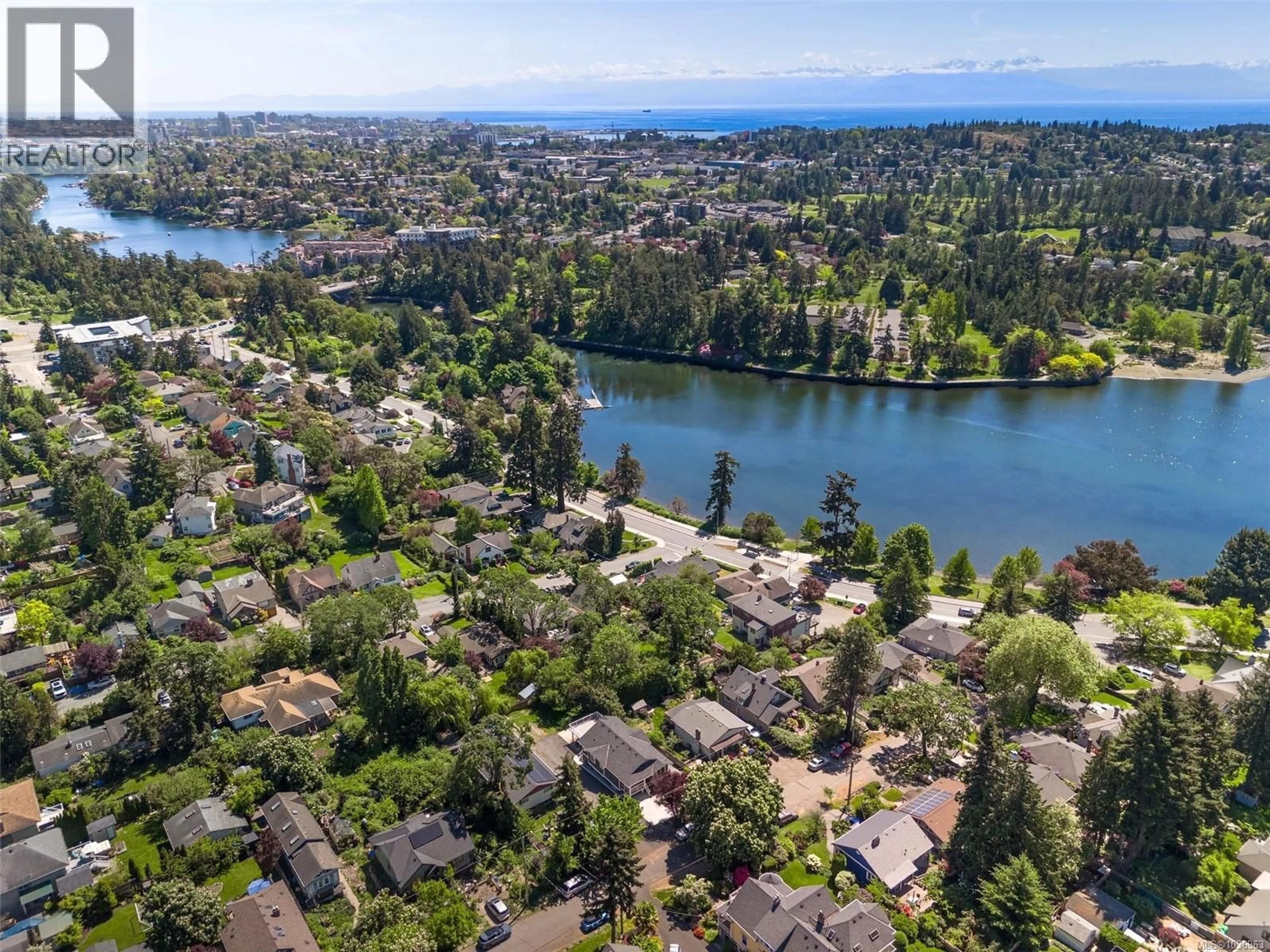 A pic from outside/outdoor area/front of a property/back of a property/a pic from drone, water/lake/river/ocean view for 2855 INEZ DRIVE, Saanich British Columbia V9A2J2