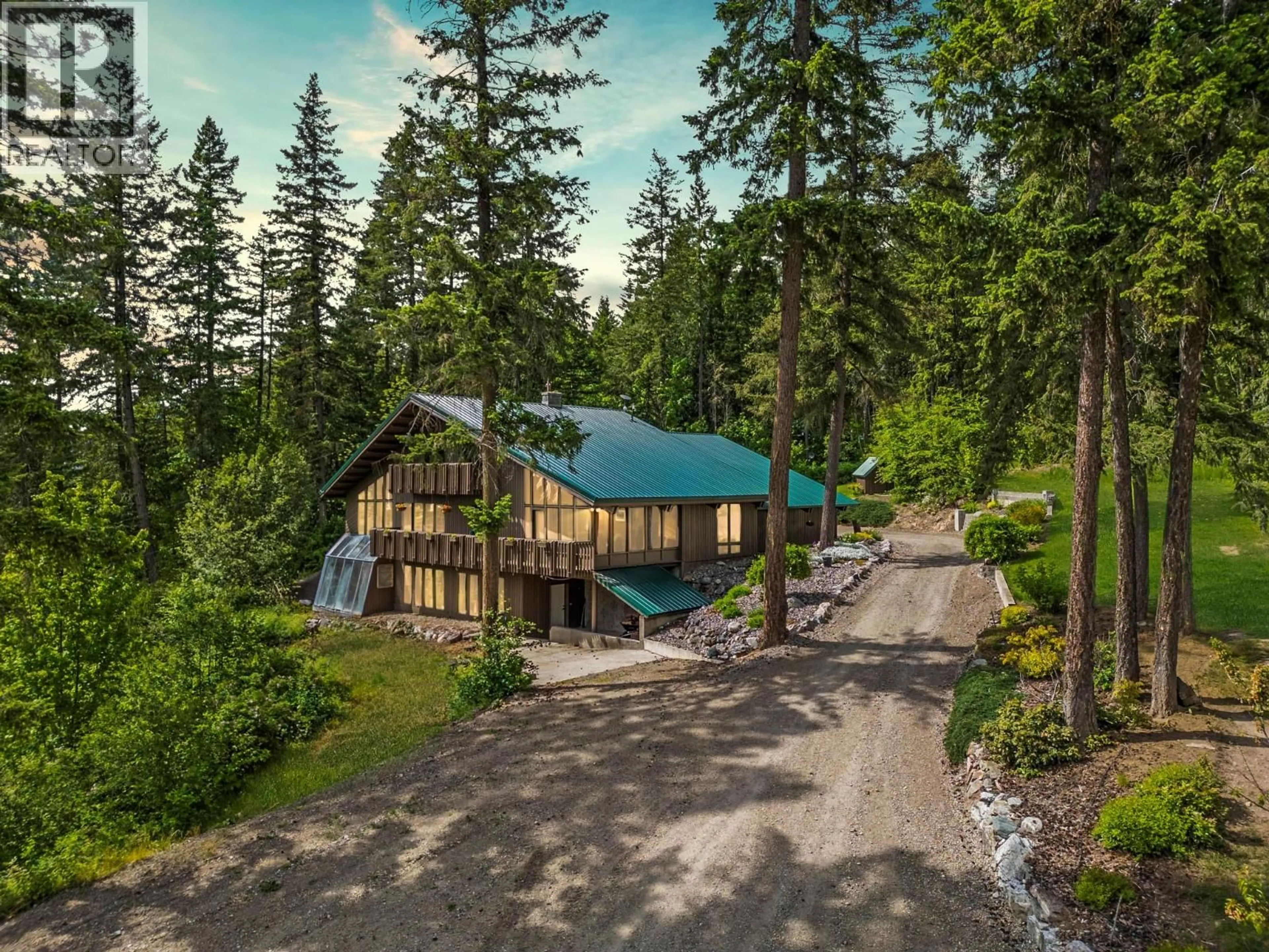 A pic from outside/outdoor area/front of a property/back of a property/a pic from drone, forest/trees view for 1099 ENDERBY MABEL LAKE ROAD, Enderby British Columbia V0E1V5