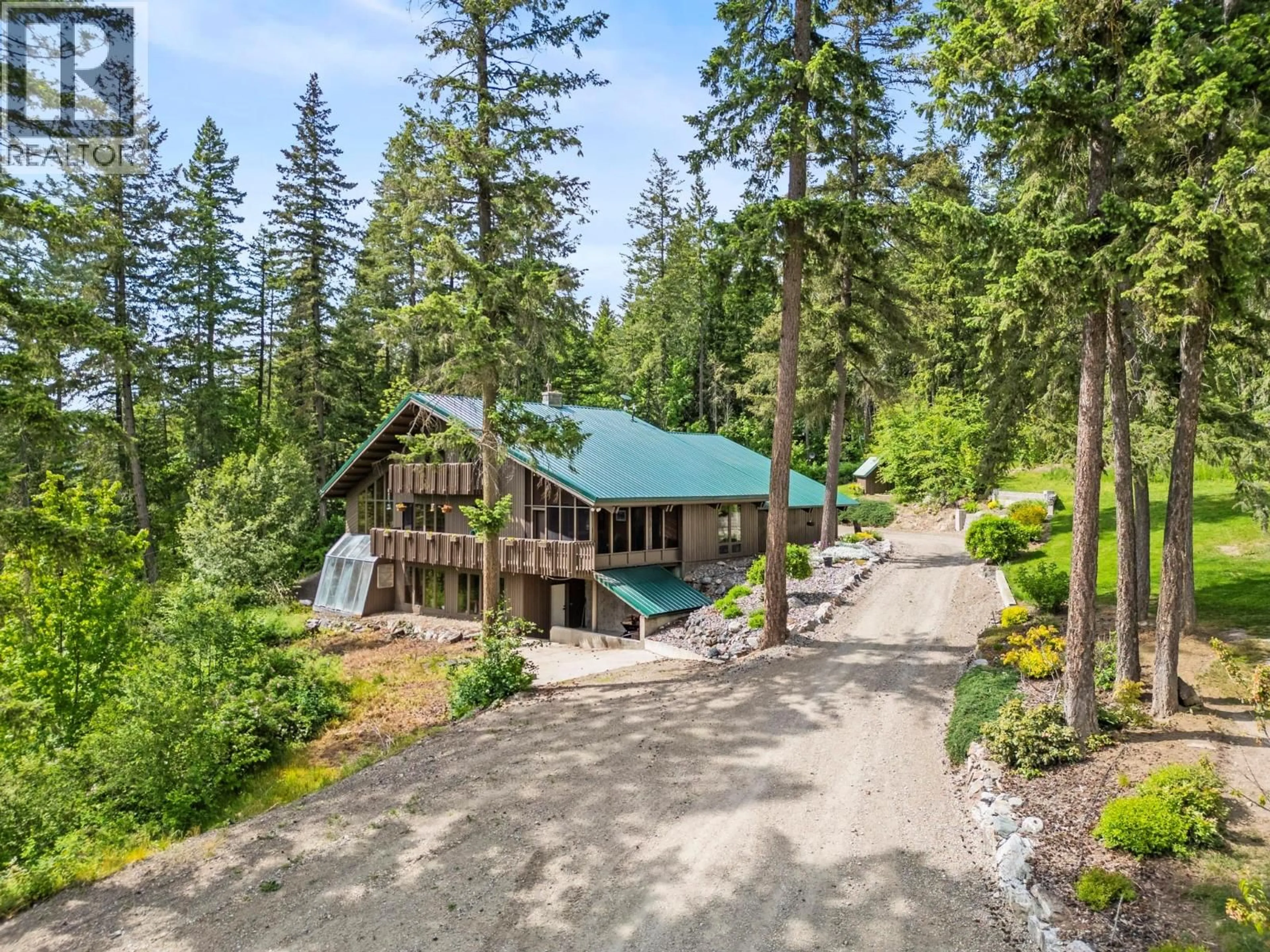A pic from outside/outdoor area/front of a property/back of a property/a pic from drone, forest/trees view for 1099 ENDERBY MABEL LAKE ROAD, Enderby British Columbia V0E1V5