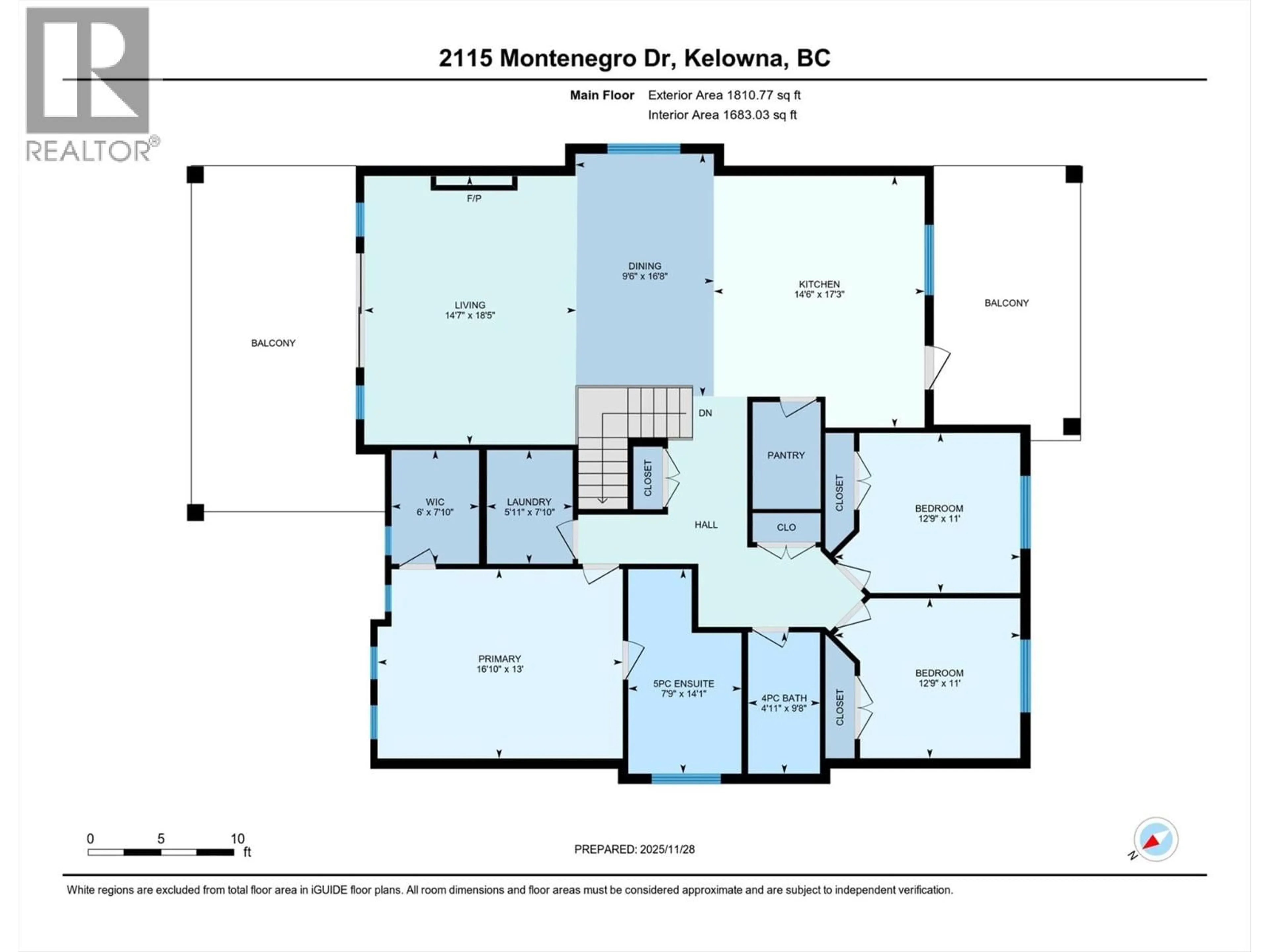 Floor plan for 2115 MONTENEGRO DRIVE, Kelowna British Columbia V1P0B2