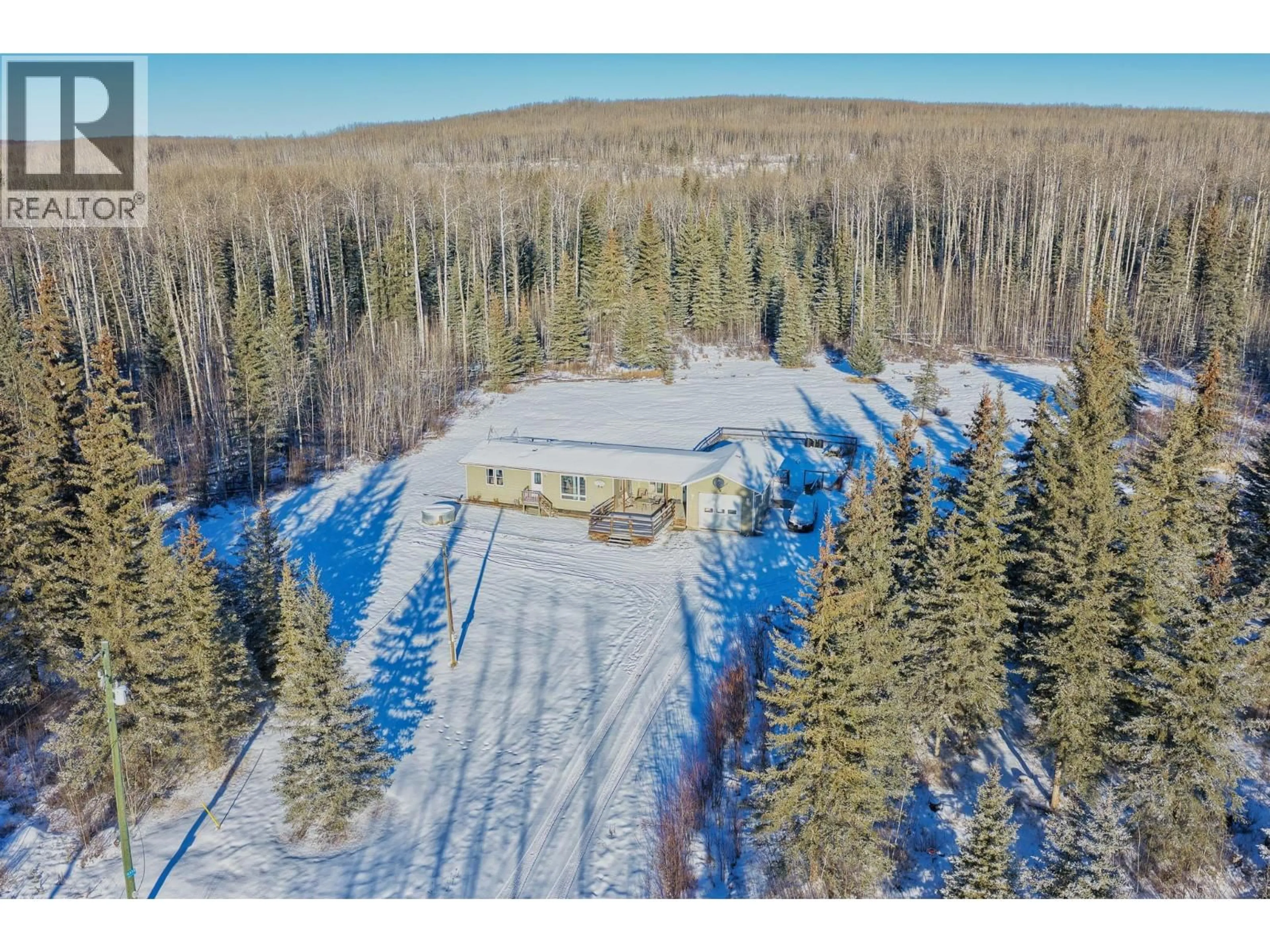 A pic from outside/outdoor area/front of a property/back of a property/a pic from drone, forest/trees view for 5338 GIBSON ROAD, Farmington British Columbia V0V0V0