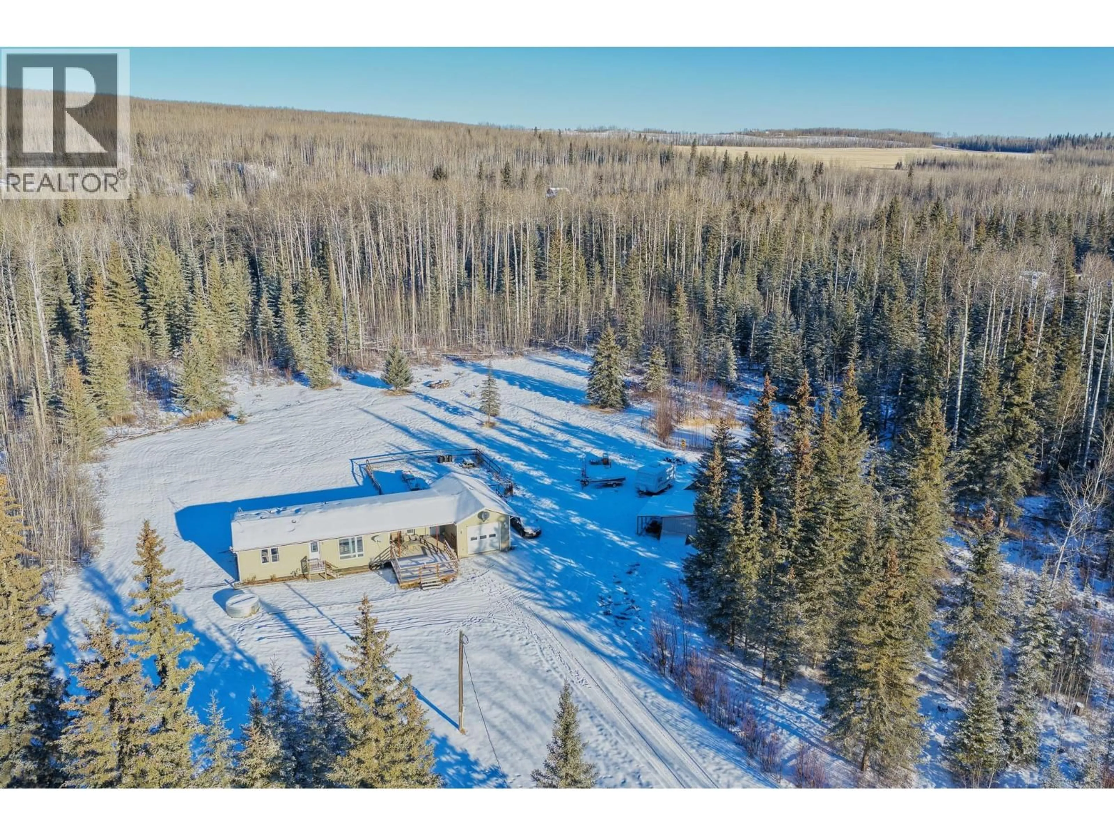 A pic from outside/outdoor area/front of a property/back of a property/a pic from drone, forest/trees view for 5338 GIBSON ROAD, Farmington British Columbia V0V0V0