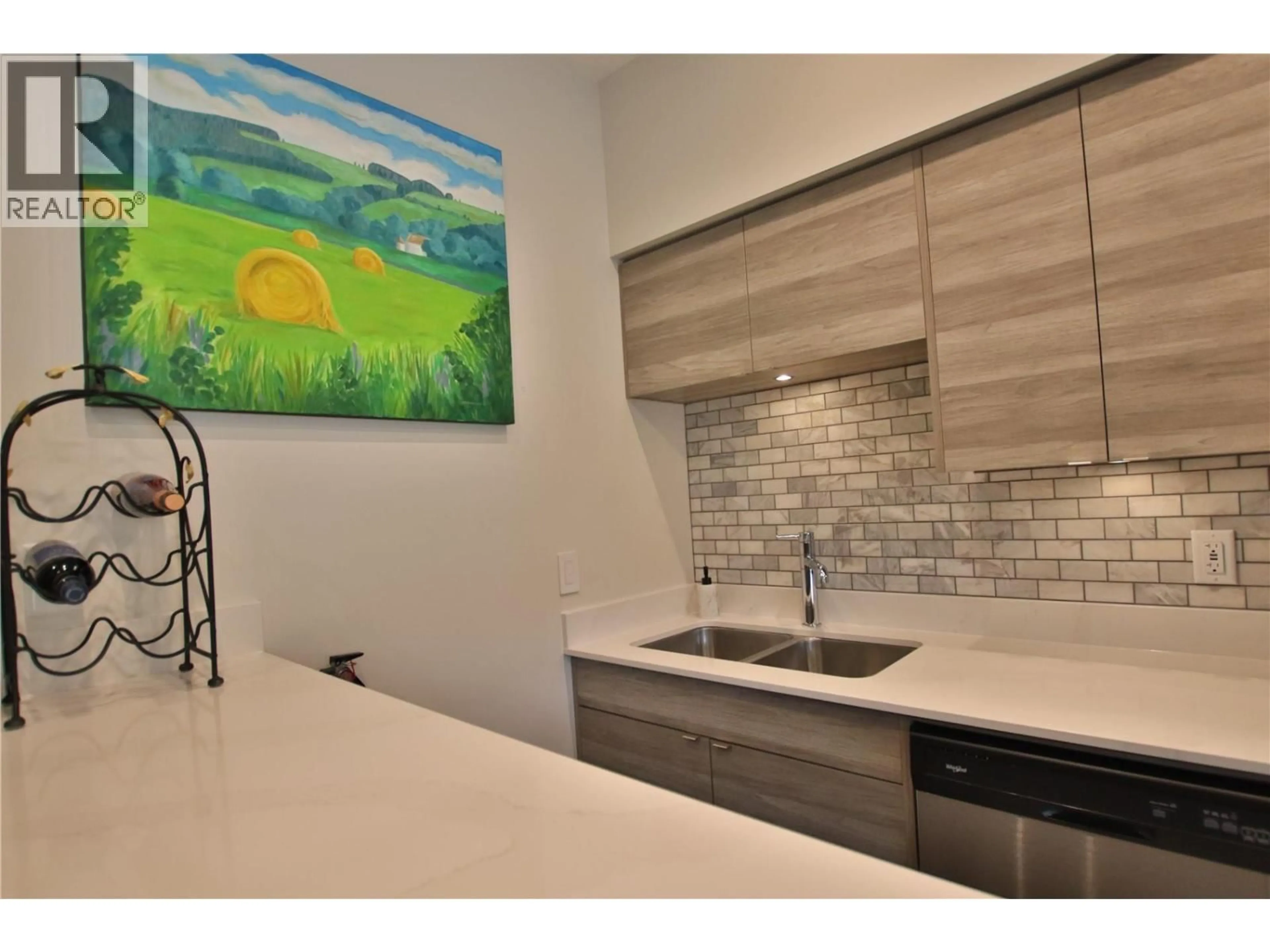 Contemporary kitchen, ceramic/tile floor for 414 - 2555 LAKESHORE ROAD, Vernon British Columbia V1H0A4