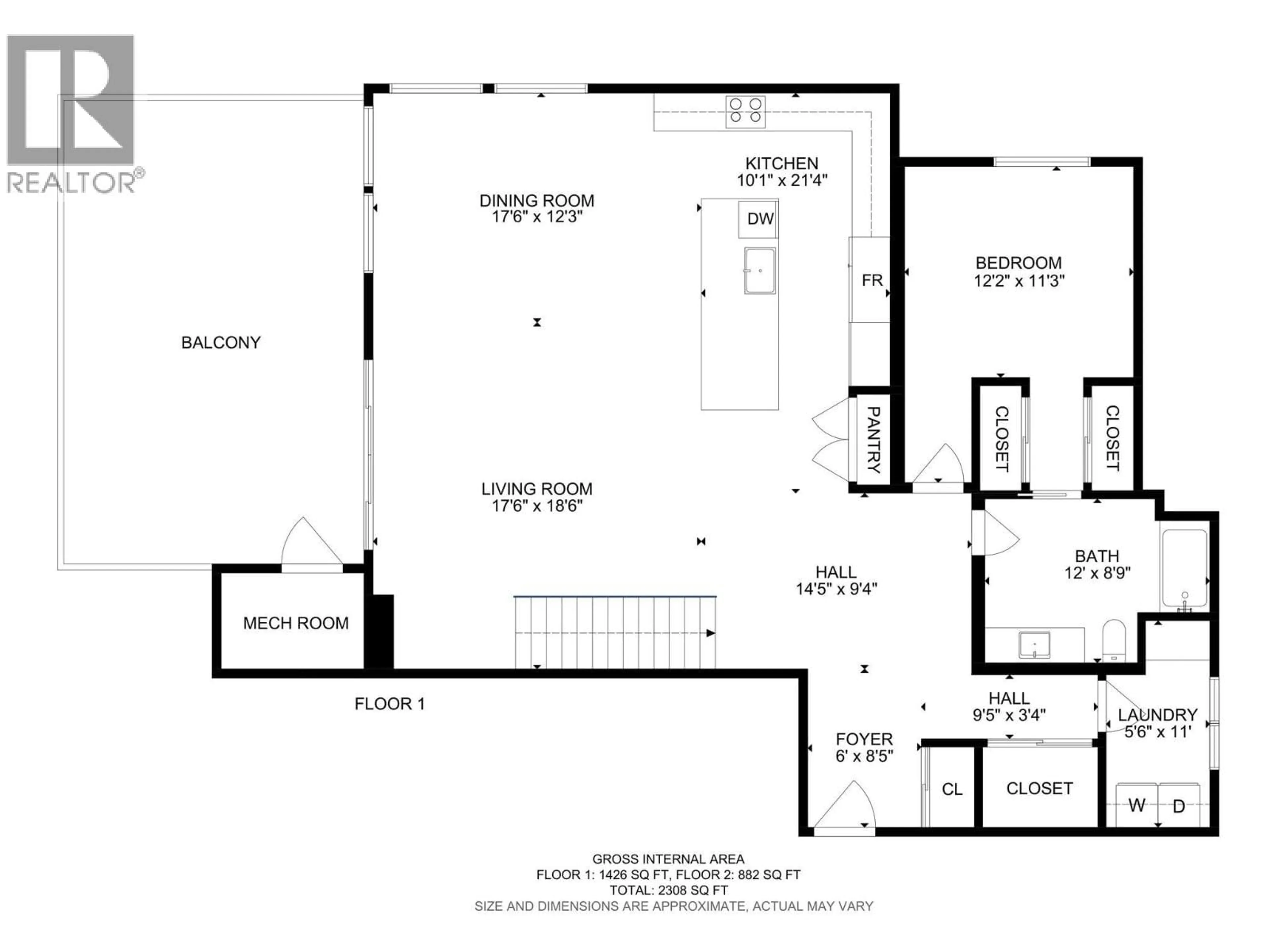 Floor plan for 408 - 3434 MCKINLEY BEACH DRIVE, Kelowna British Columbia V1V0H3